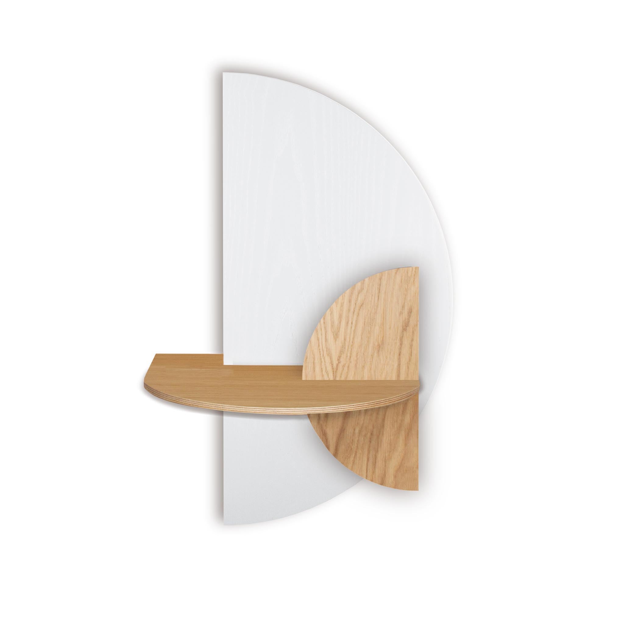 Alba Table de chevet flottante DUO · Demi-cercle blanc