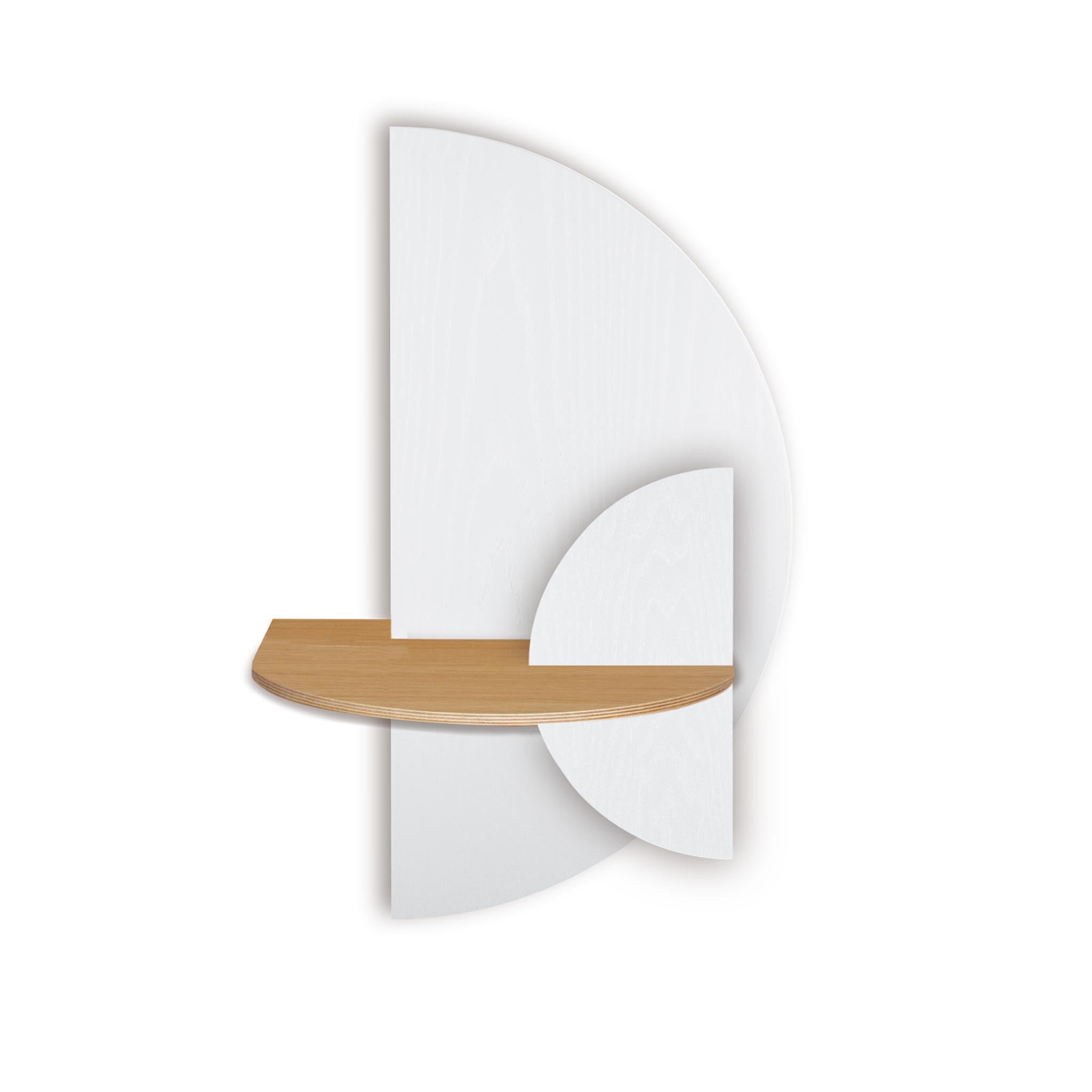 Alba Table de chevet flottante DUO · Demi-cercle blanc
