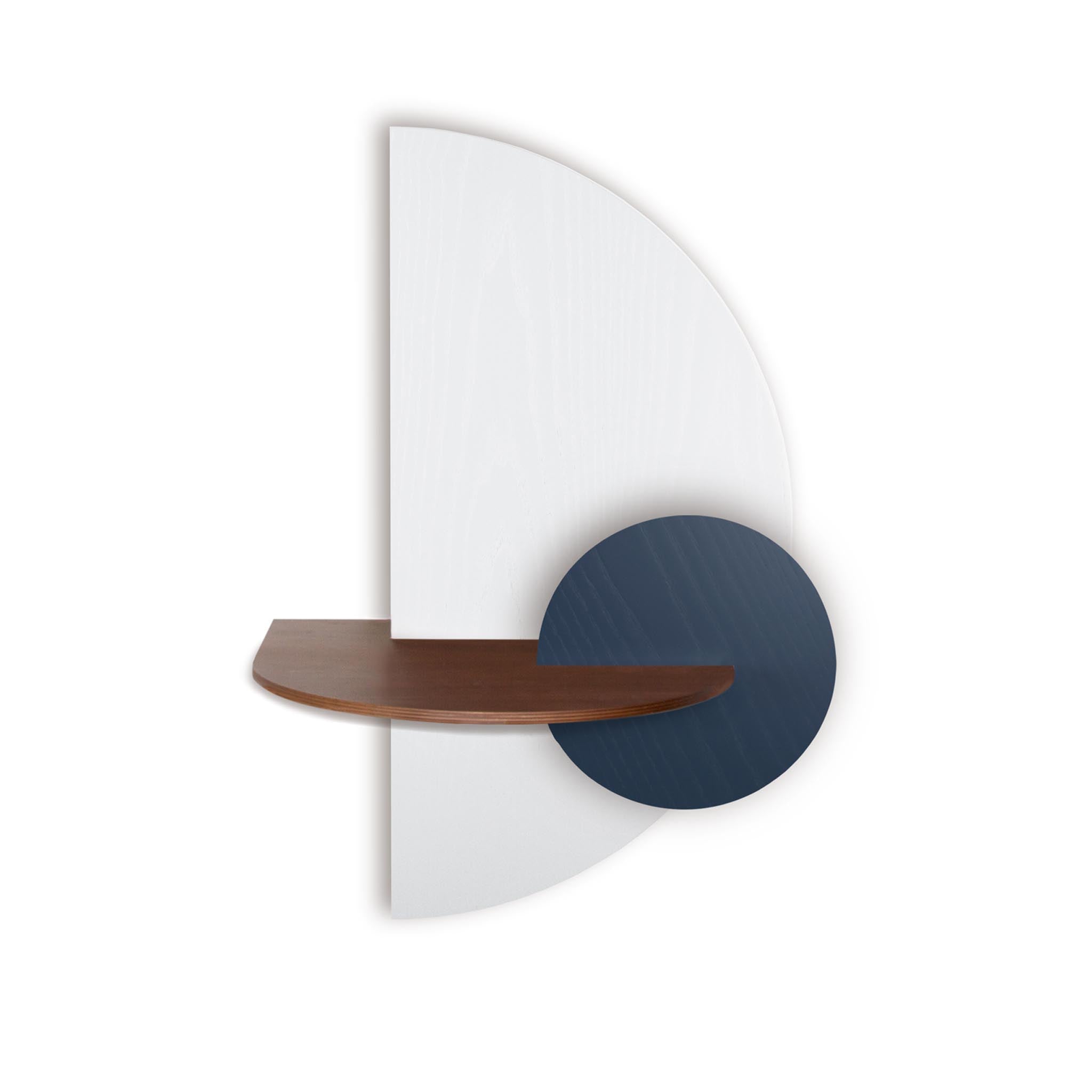 Alba Table de chevet flottante DUO · Demi-cercle blanc