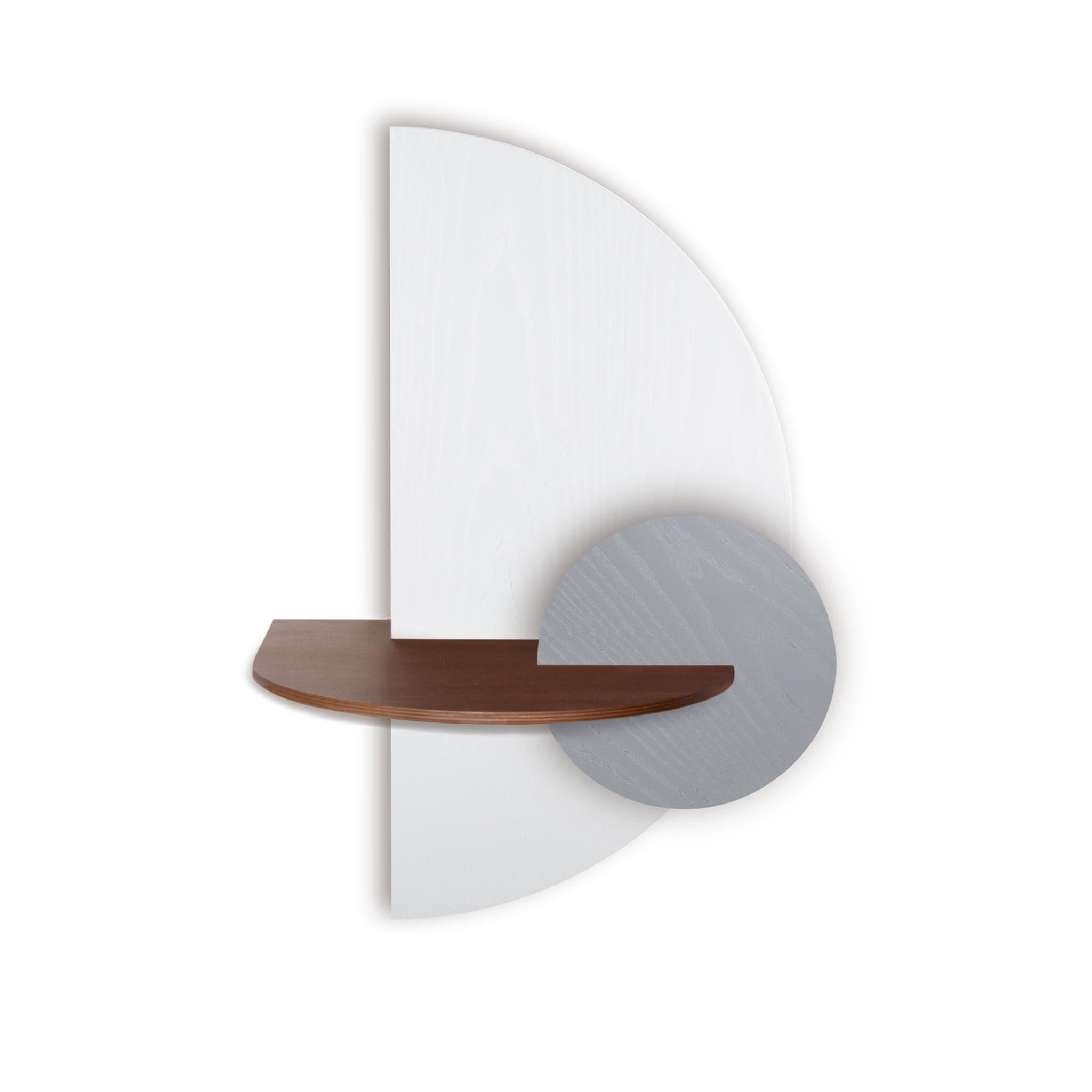 Alba Table de chevet flottante DUO · Demi-cercle blanc