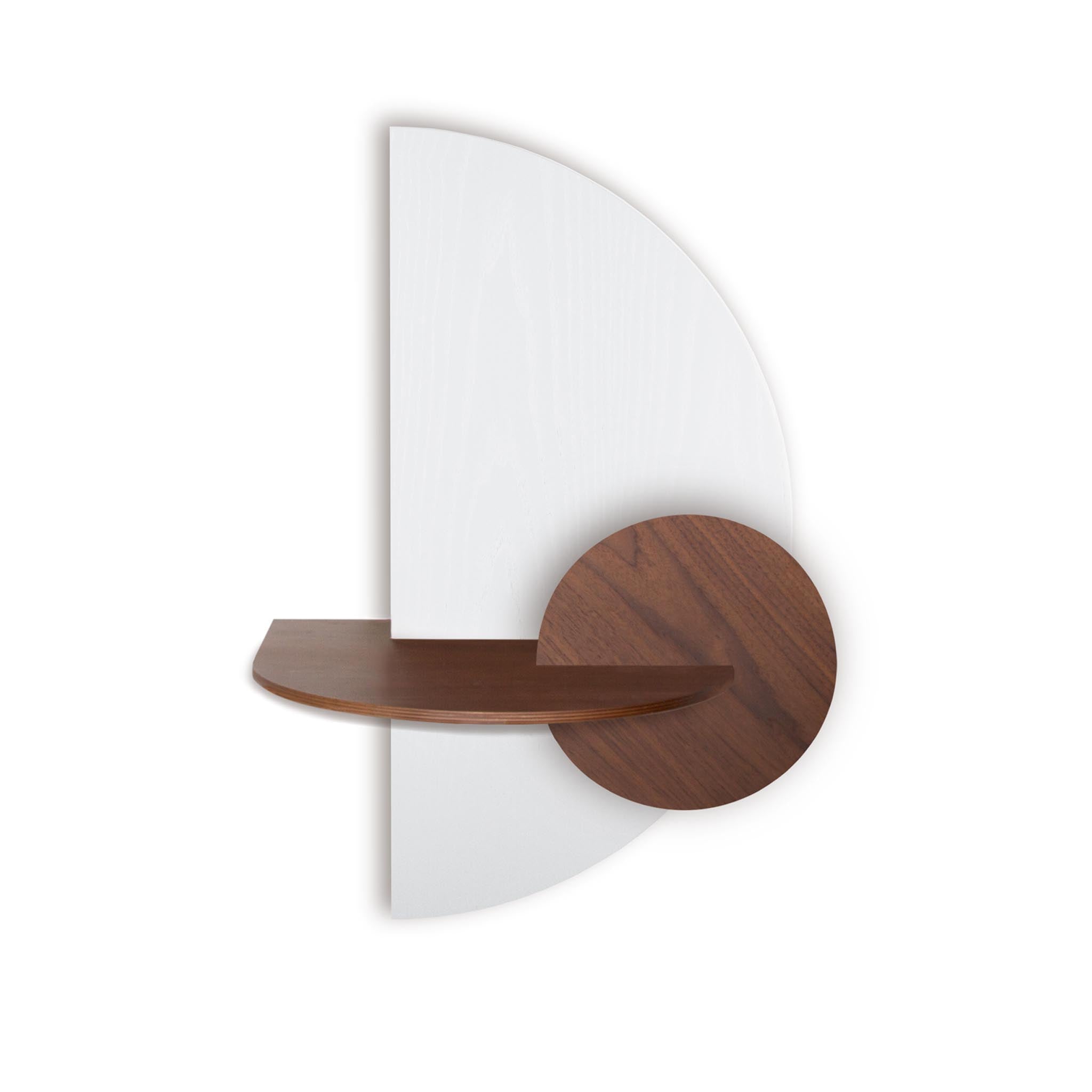 Alba Table de chevet flottante DUO · Demi-cercle blanc