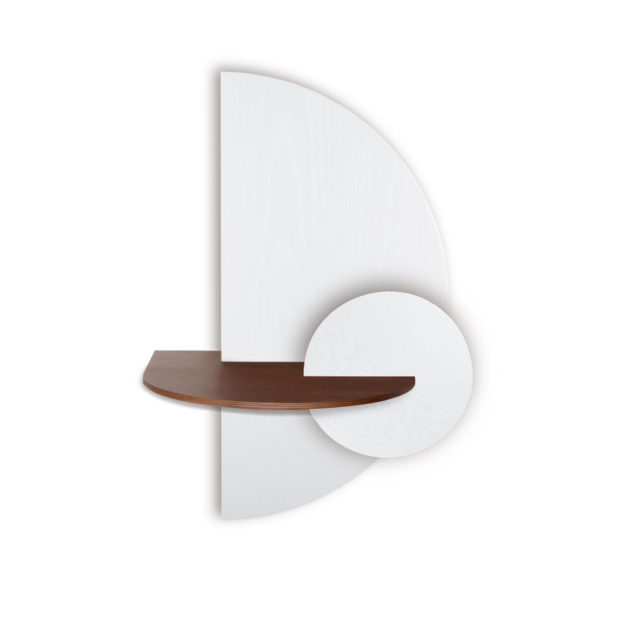 Alba Table de chevet flottante DUO · Demi-cercle blanc