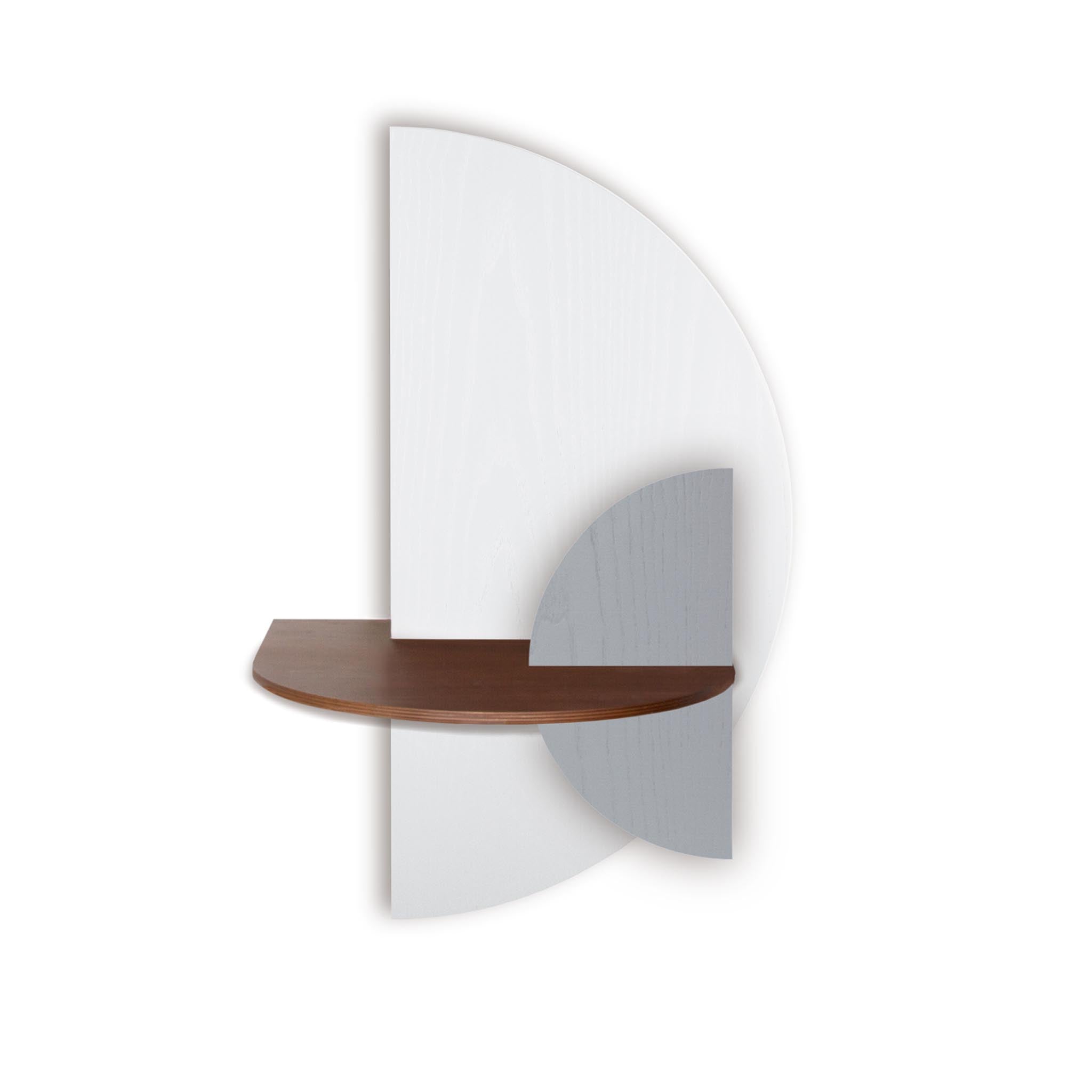 Alba Table de chevet flottante DUO · Demi-cercle blanc