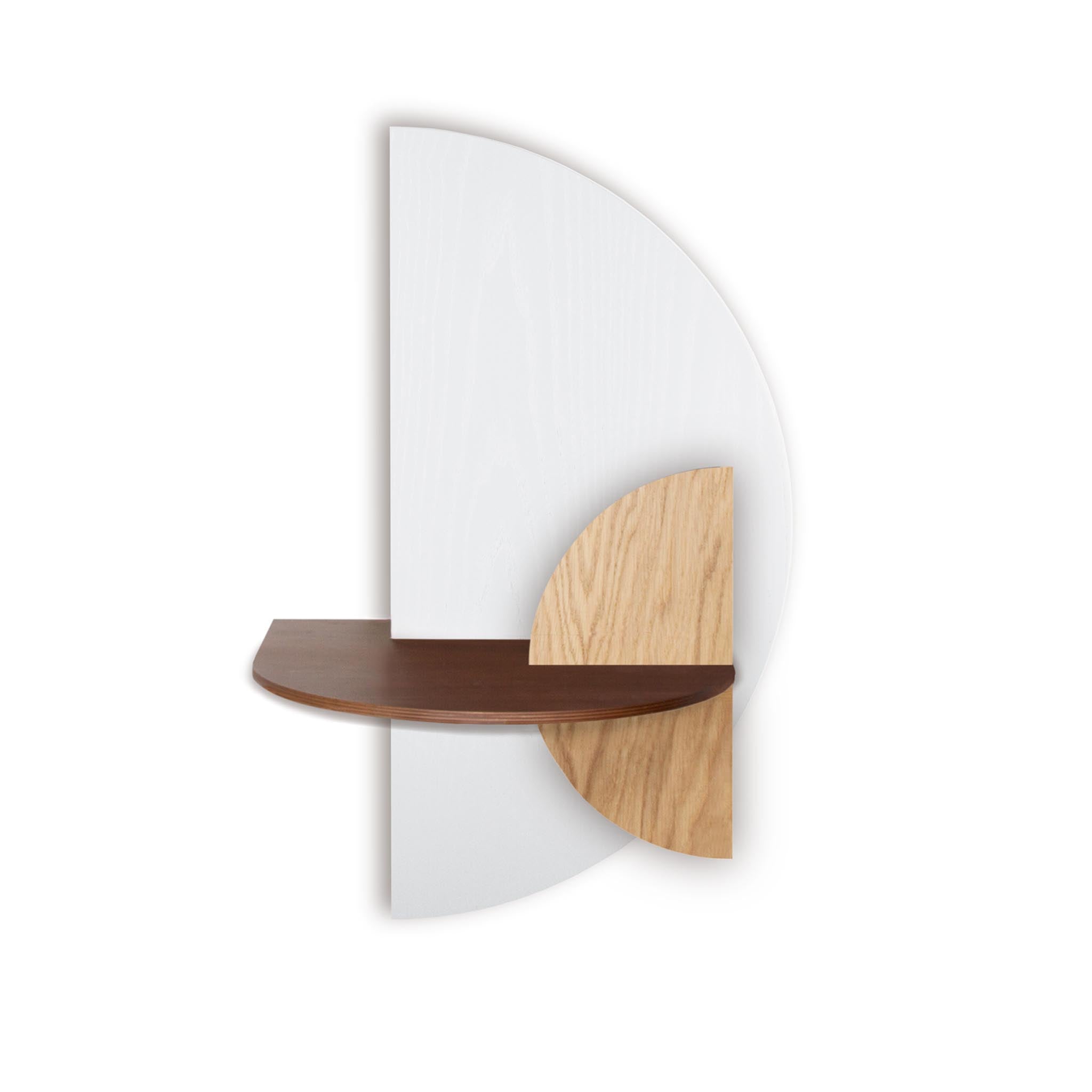 Alba Table de chevet flottante DUO · Demi-cercle blanc