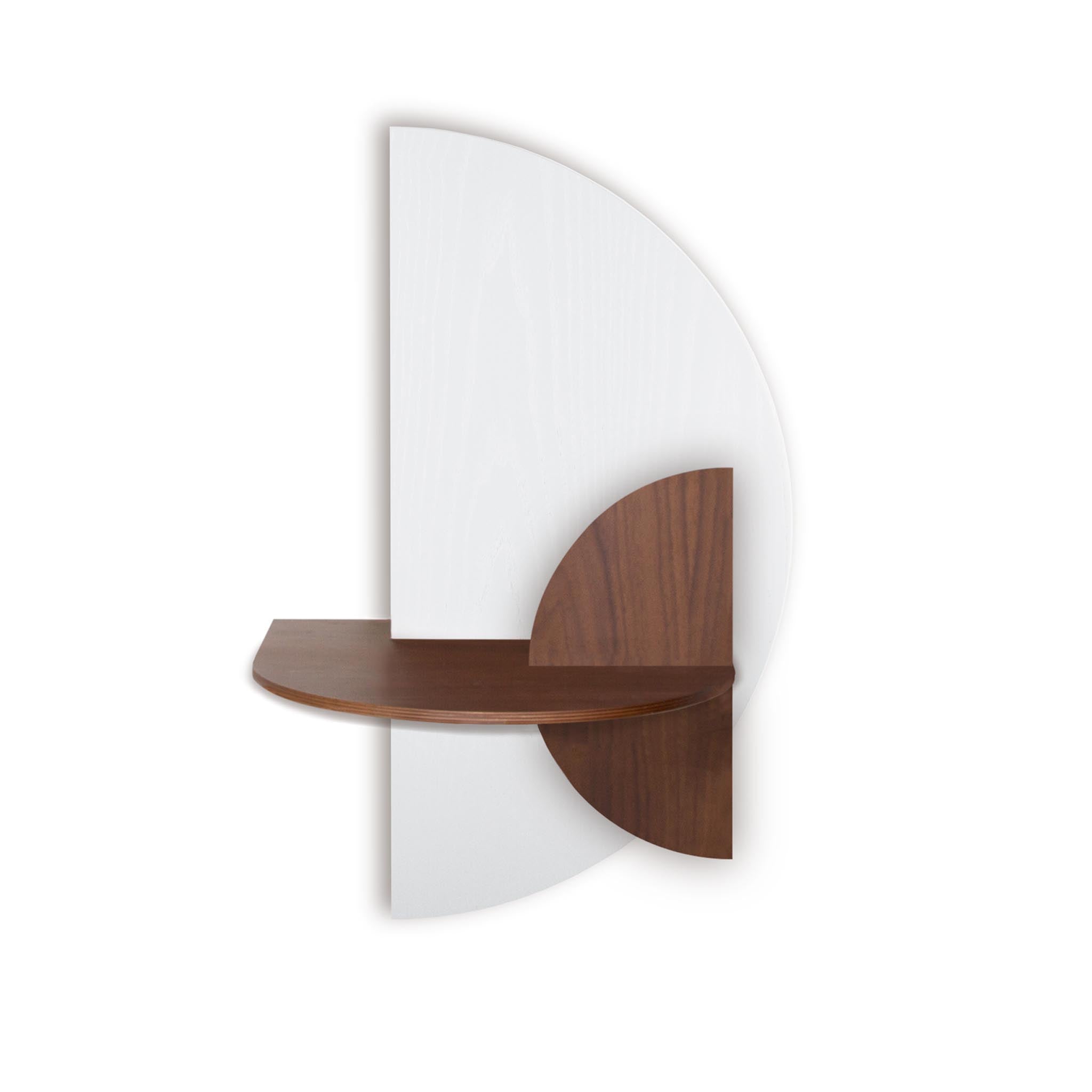 Alba Table de chevet flottante DUO · Demi-cercle blanc