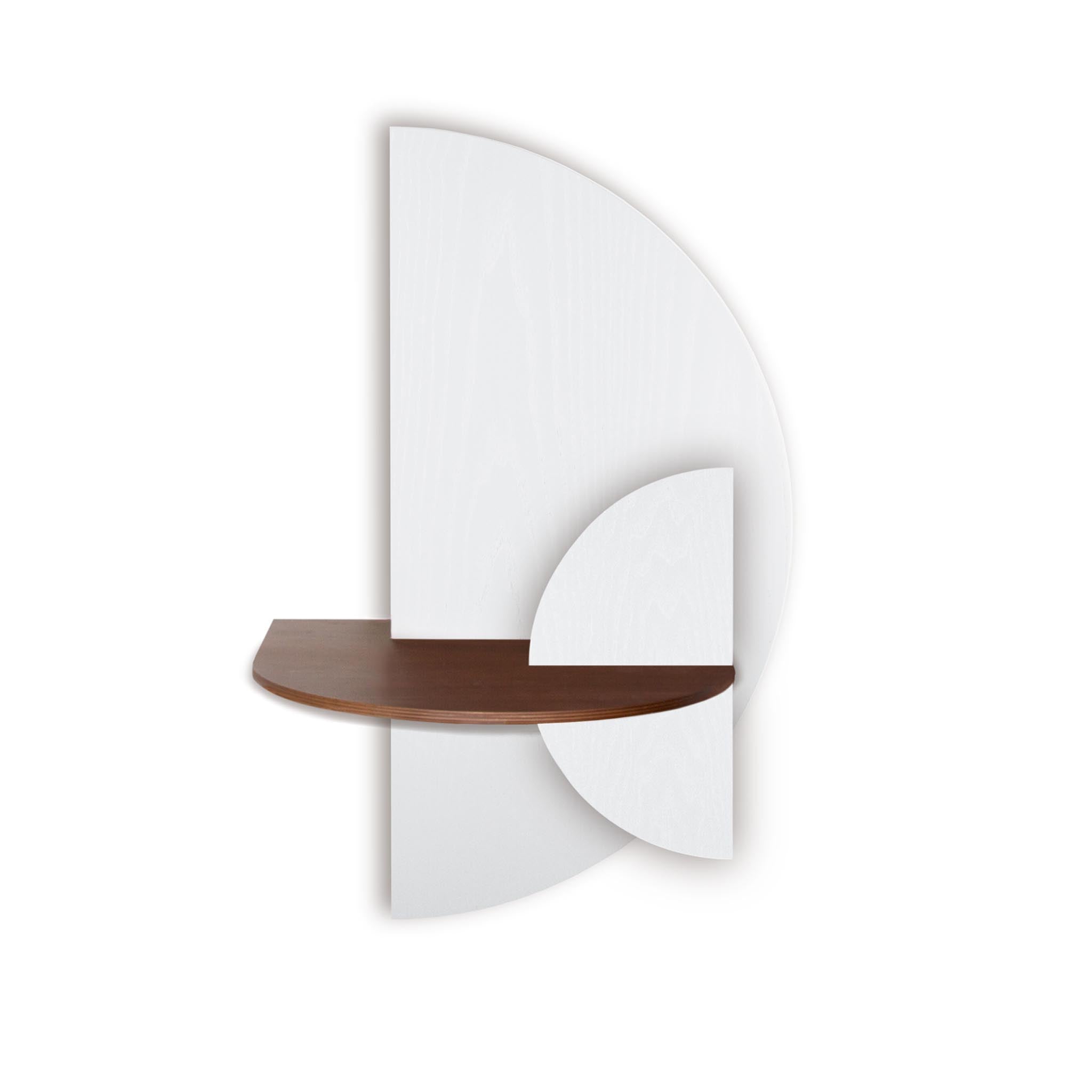 Alba Table de chevet flottante DUO · Demi-cercle blanc