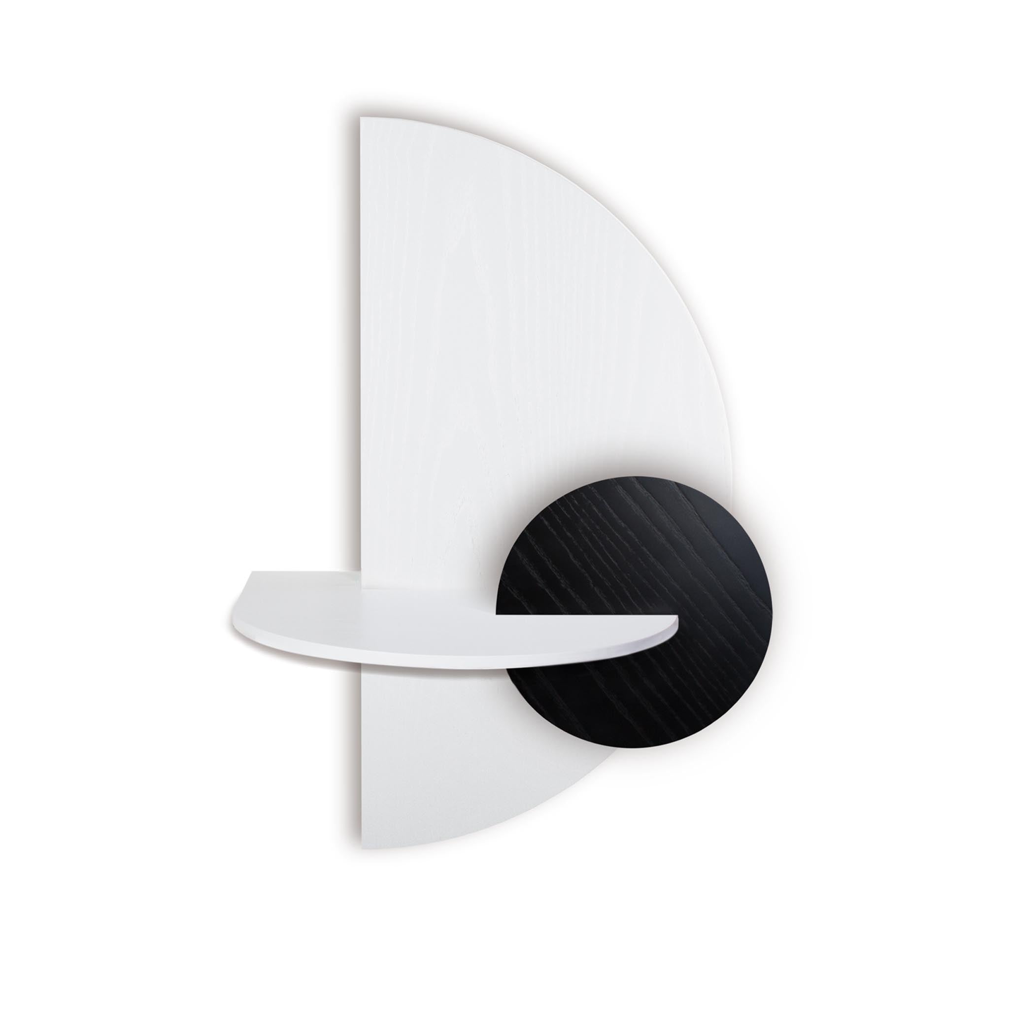 Alba Table de chevet flottante DUO · Demi-cercle blanc