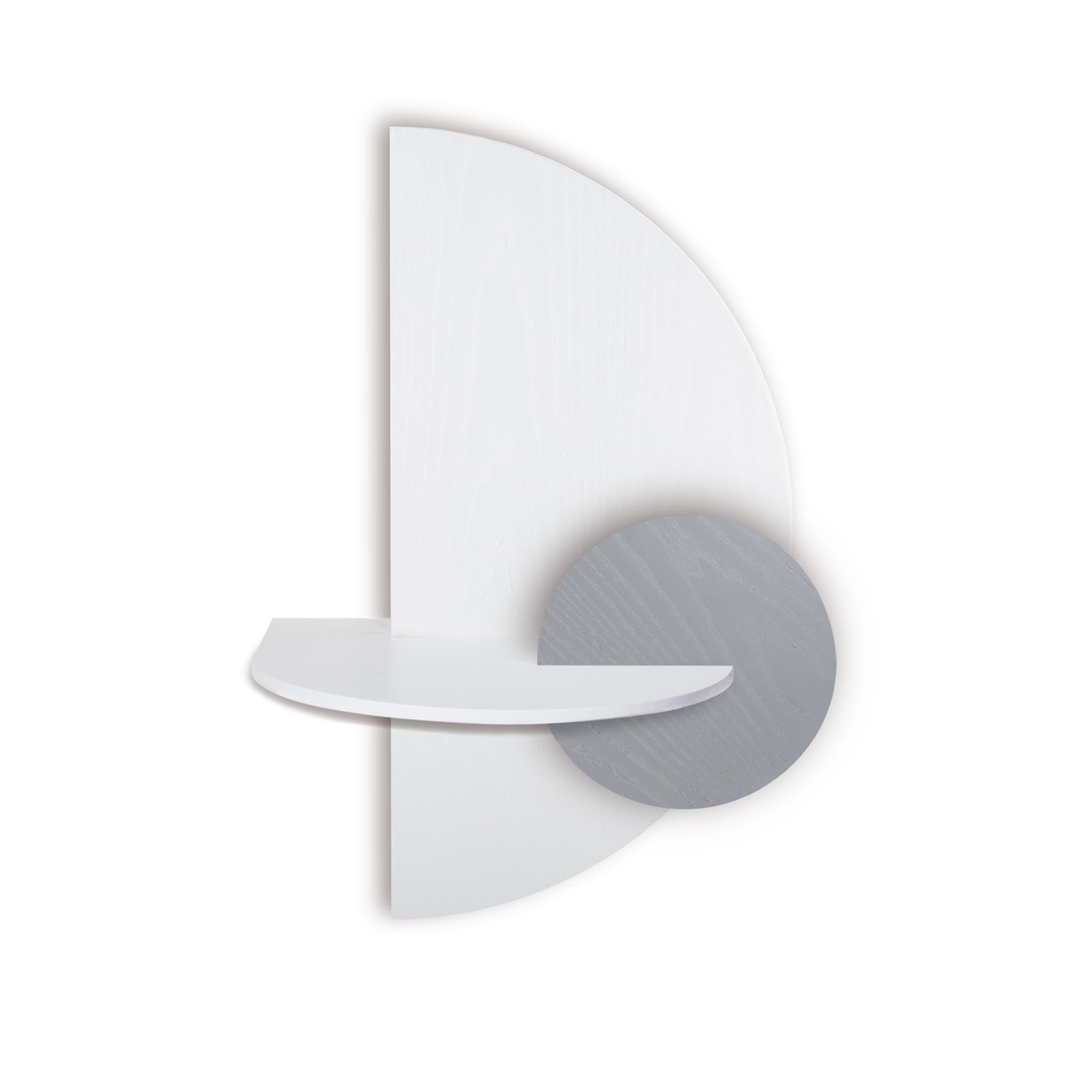 Alba Table de chevet flottante DUO · Demi-cercle blanc