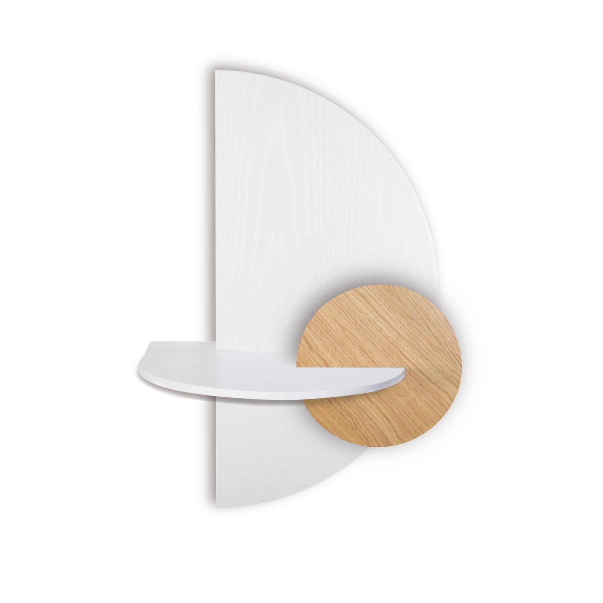 Alba Table de chevet flottante DUO · Demi-cercle blanc