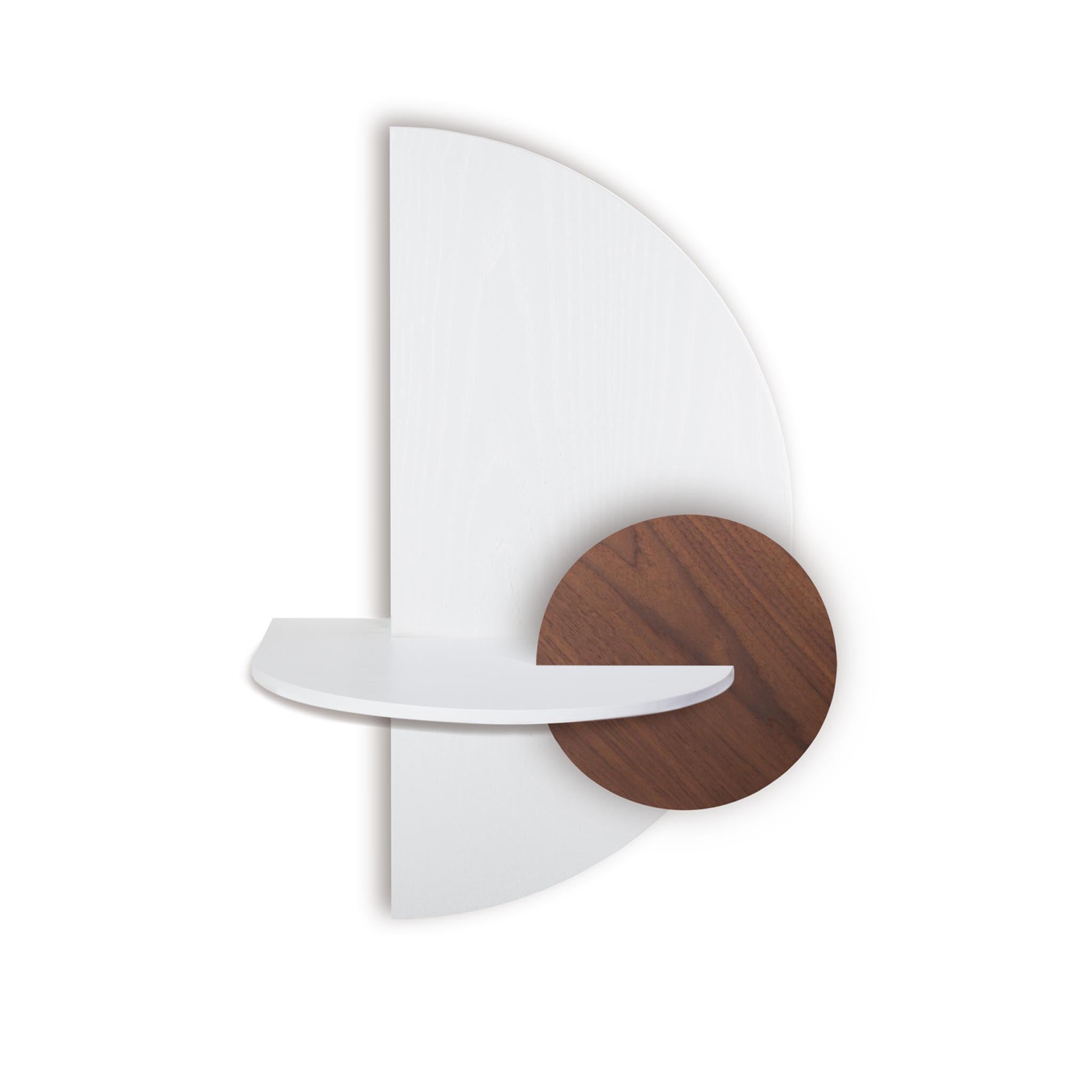 Alba Table de chevet flottante DUO · Demi-cercle blanc