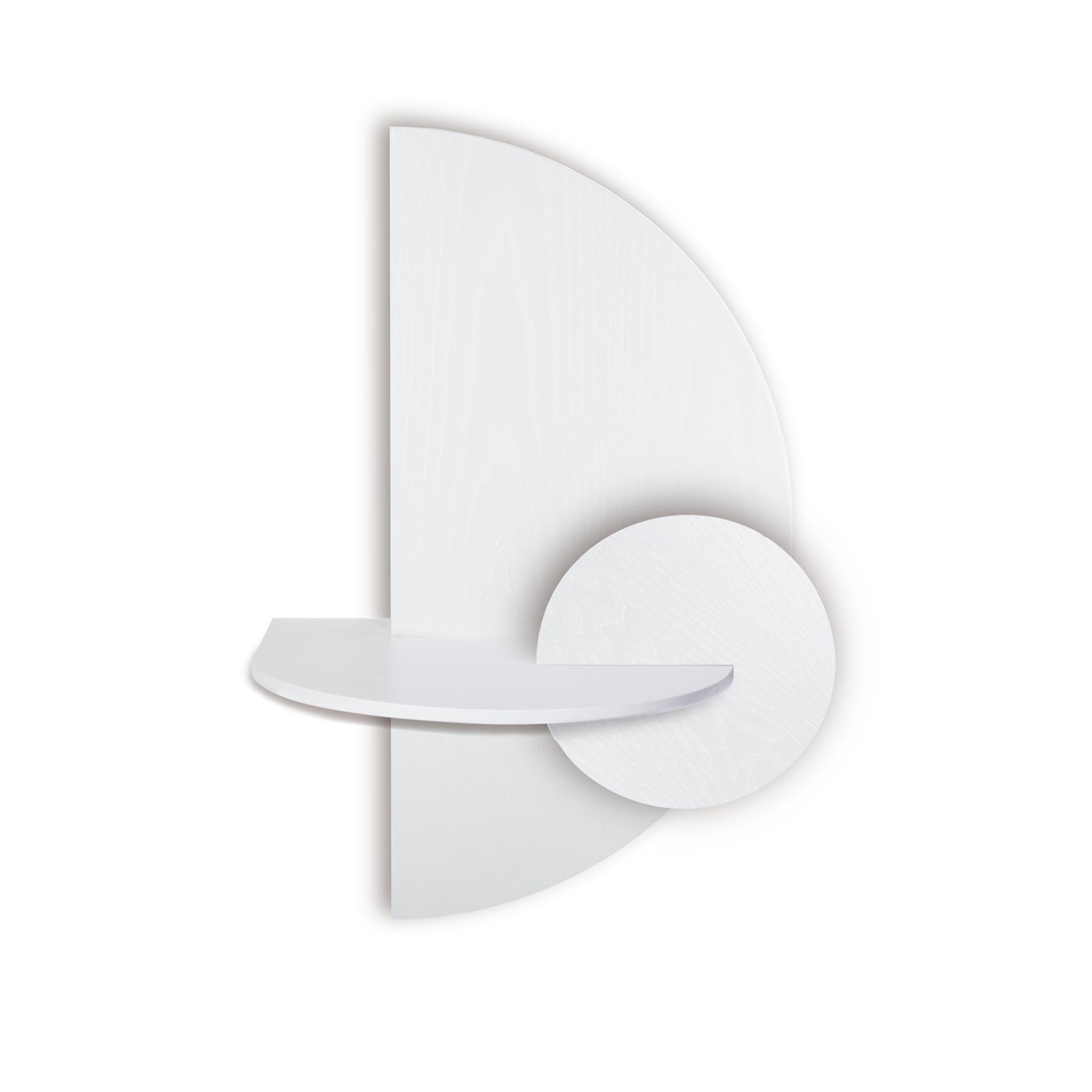 Alba Table de chevet flottante DUO · Demi-cercle blanc