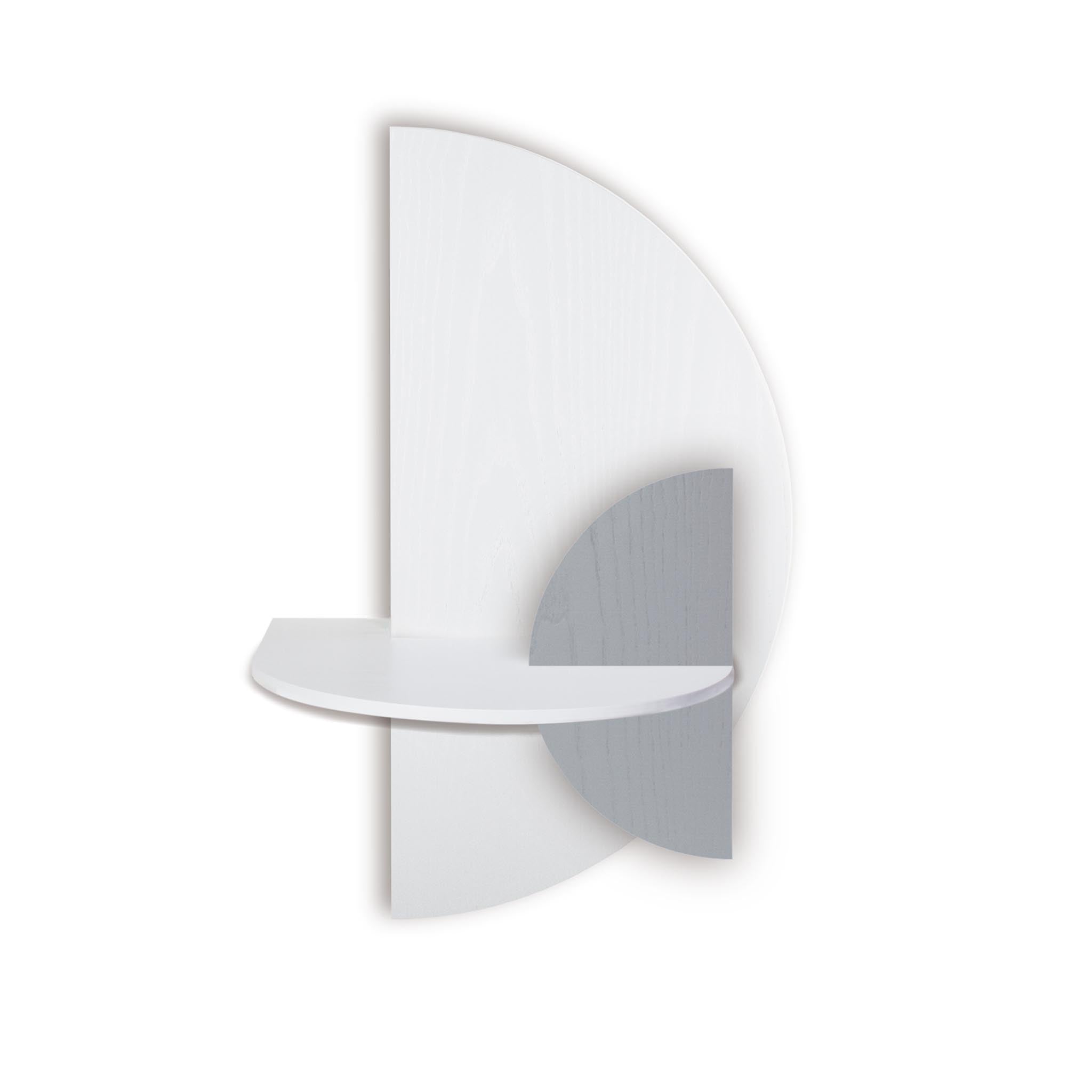 Alba Table de chevet flottante DUO · Demi-cercle blanc