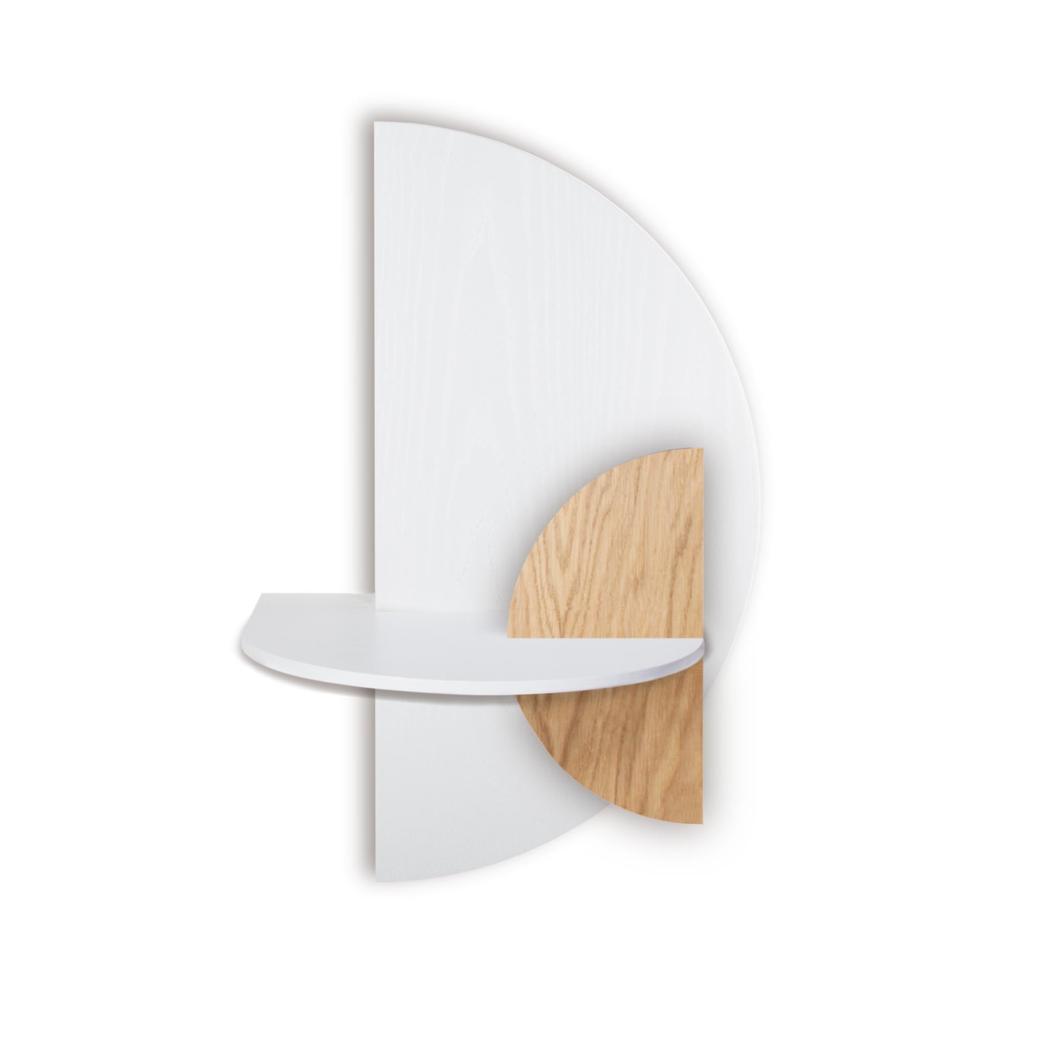 Alba Table de chevet flottante DUO · Demi-cercle blanc