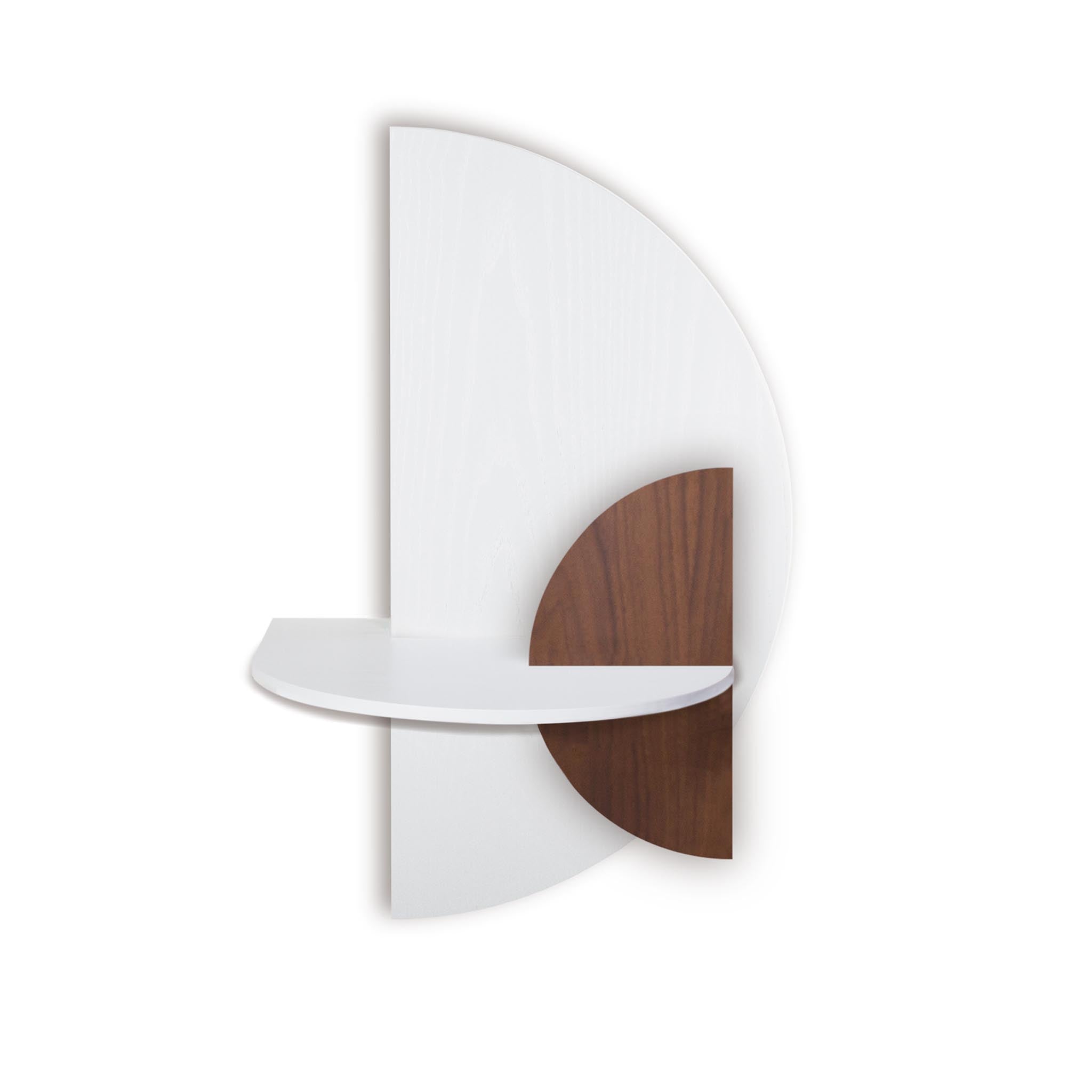 Alba Table de chevet flottante DUO · Demi-cercle blanc