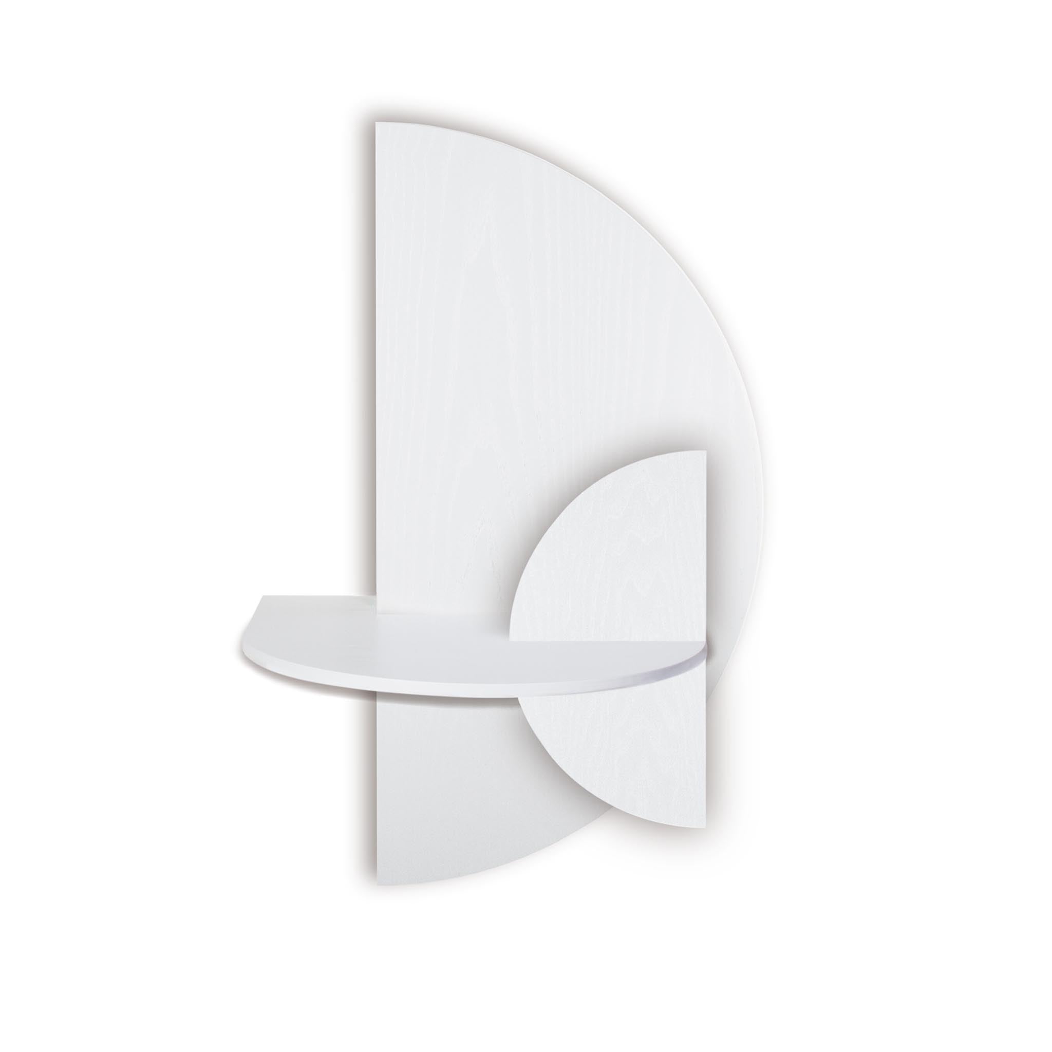Alba Table de chevet flottante DUO · Demi-cercle blanc