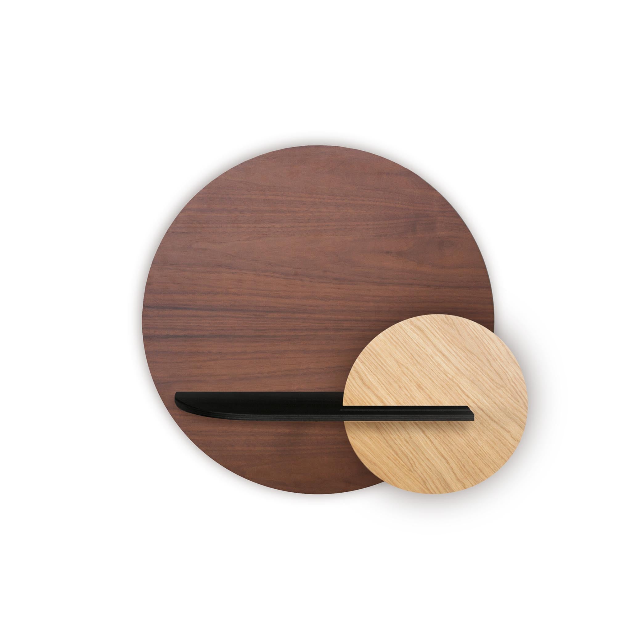 Étagère murale Alba DUO · Cercle en noyer