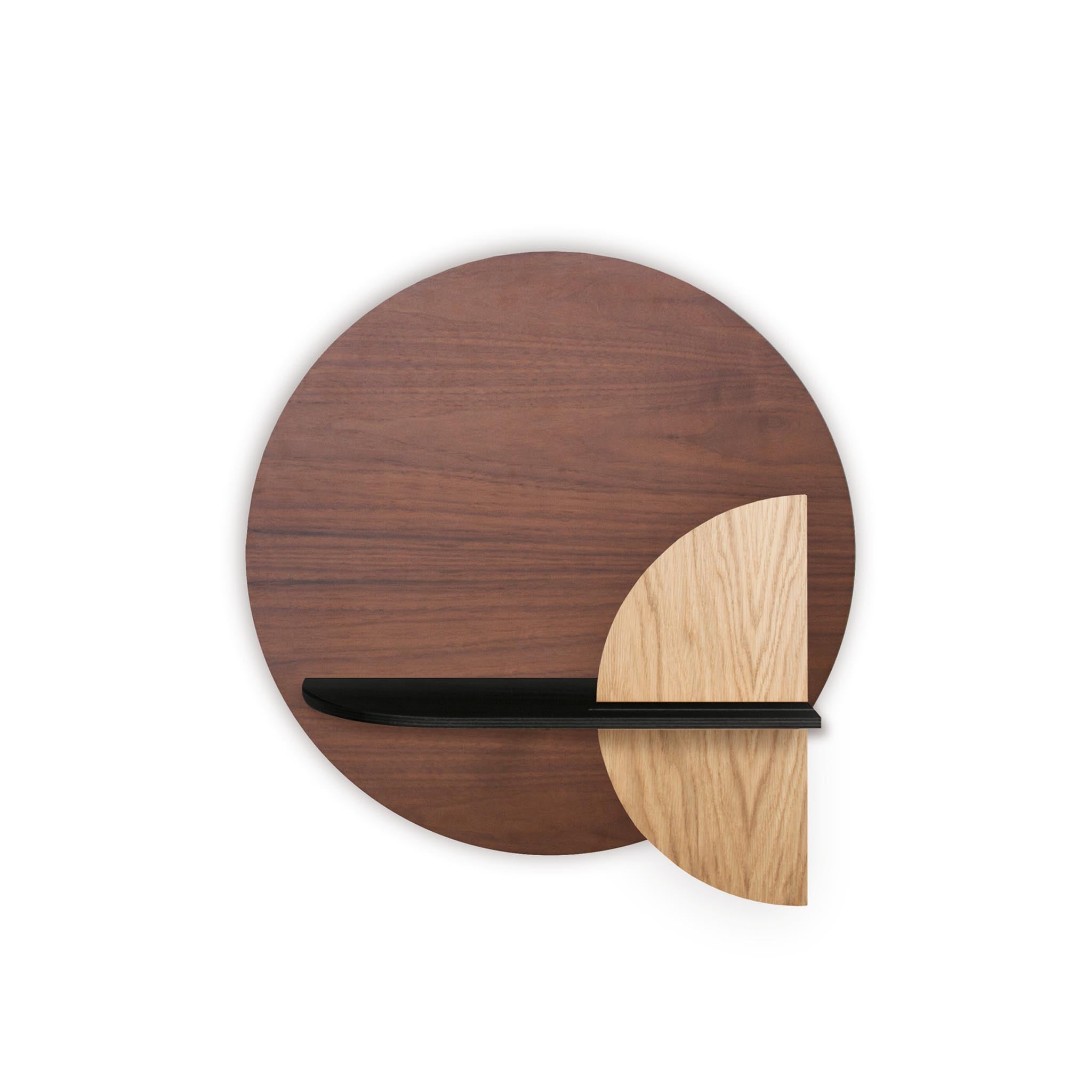 Étagère murale Alba DUO · Cercle en noyer
