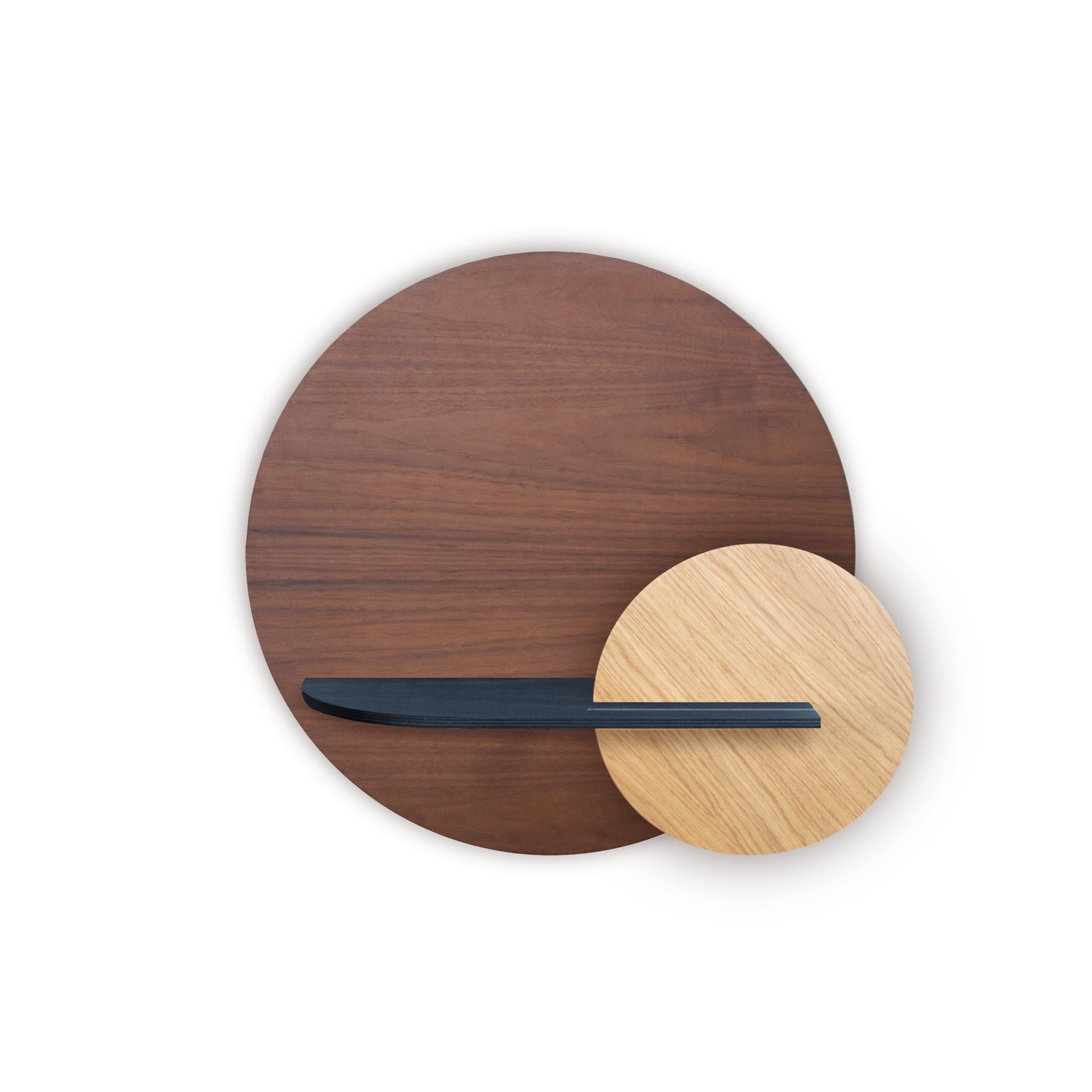 Étagère murale Alba DUO · Cercle en noyer