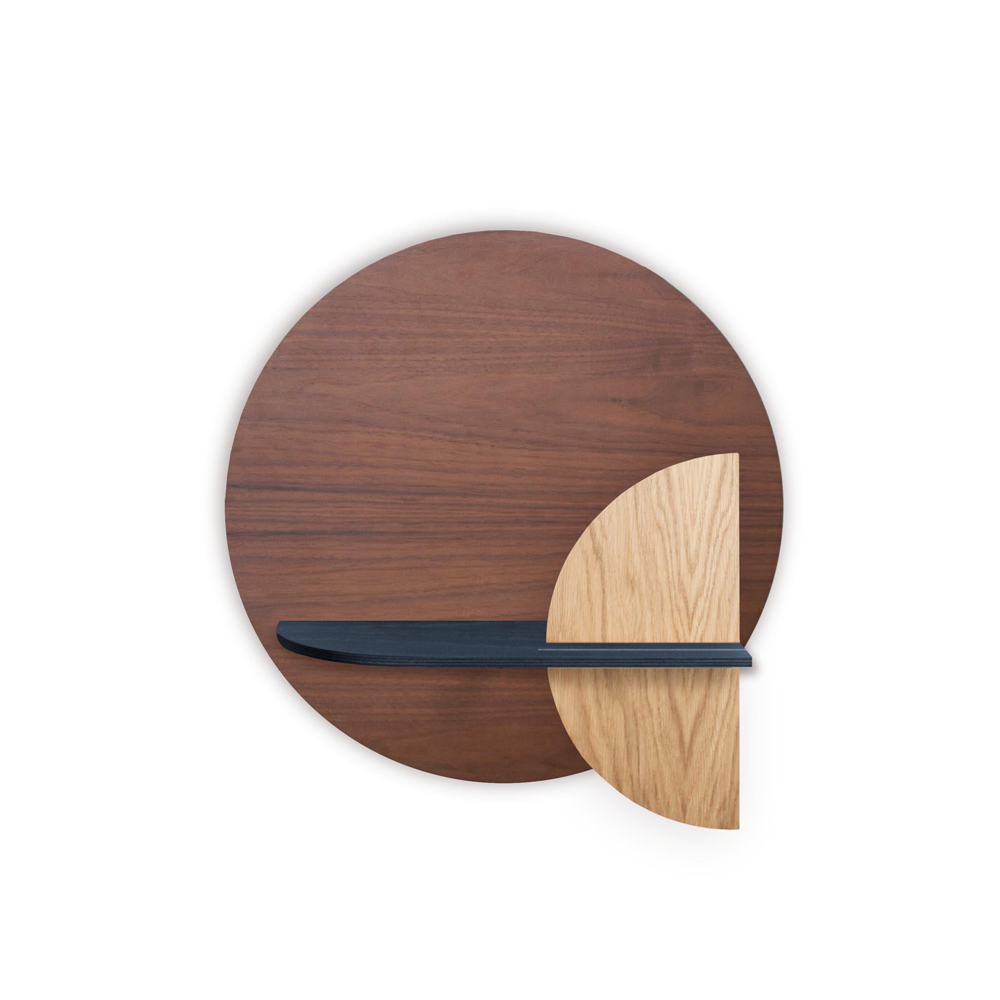Étagère murale Alba DUO · Cercle en noyer