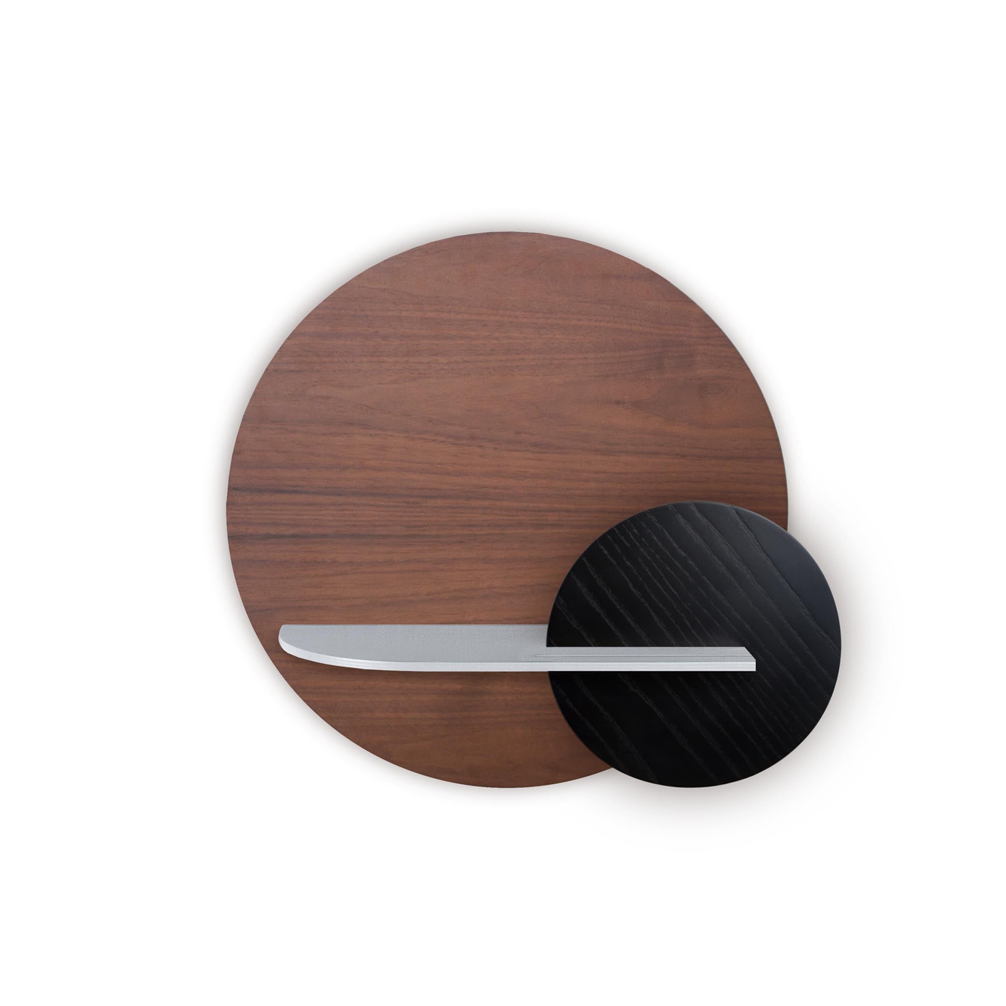 Étagère murale Alba DUO · Cercle en noyer