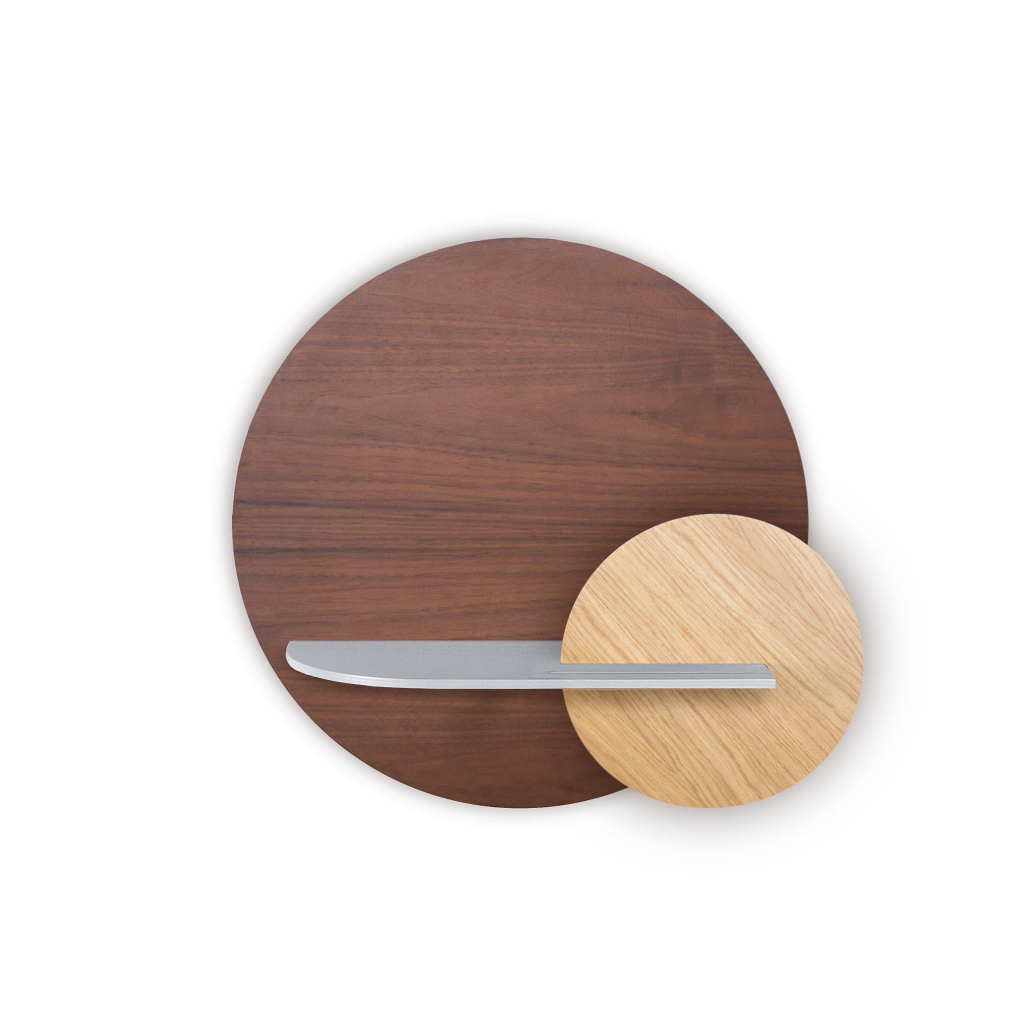 Étagère murale Alba DUO · Cercle en noyer