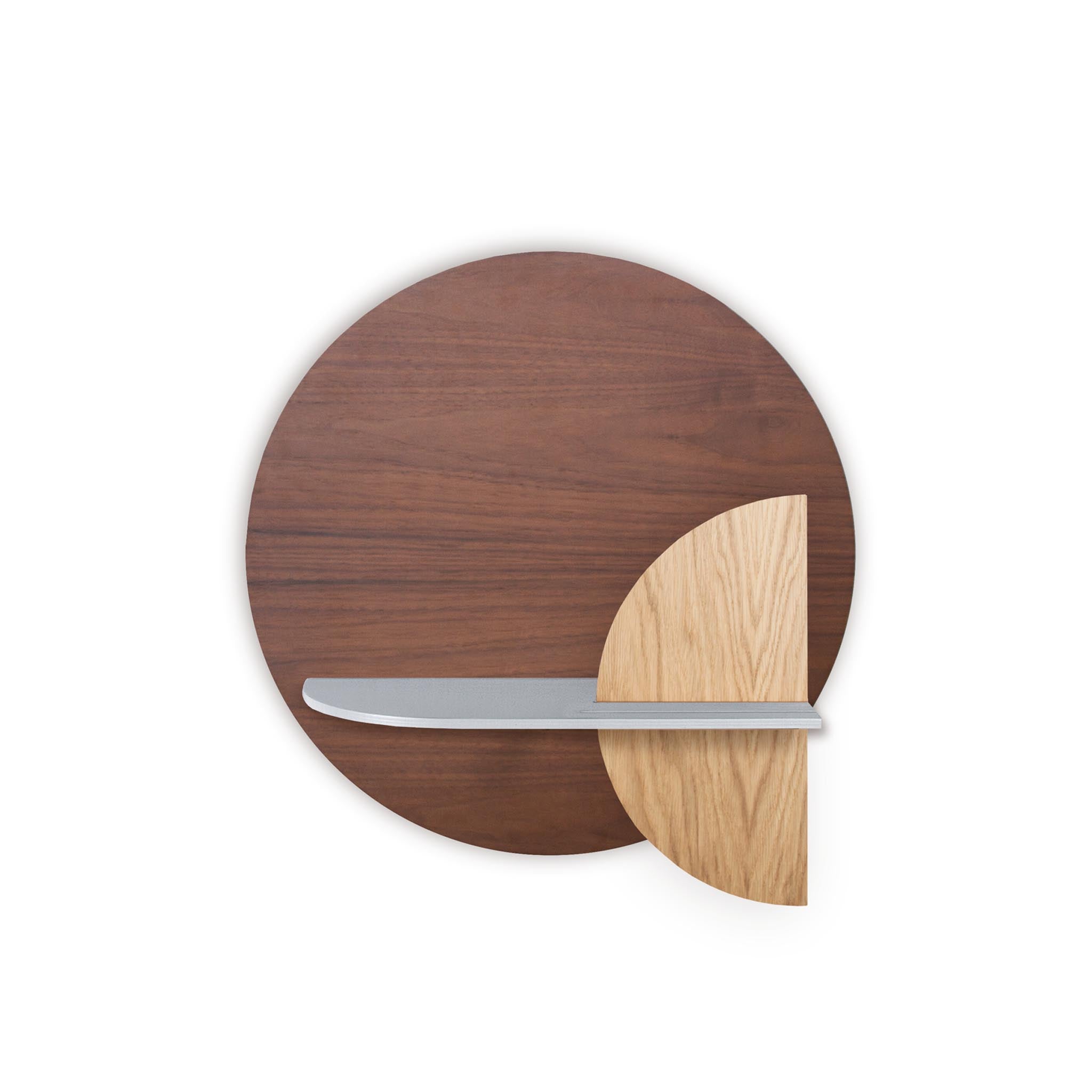 Étagère murale Alba DUO · Cercle en noyer