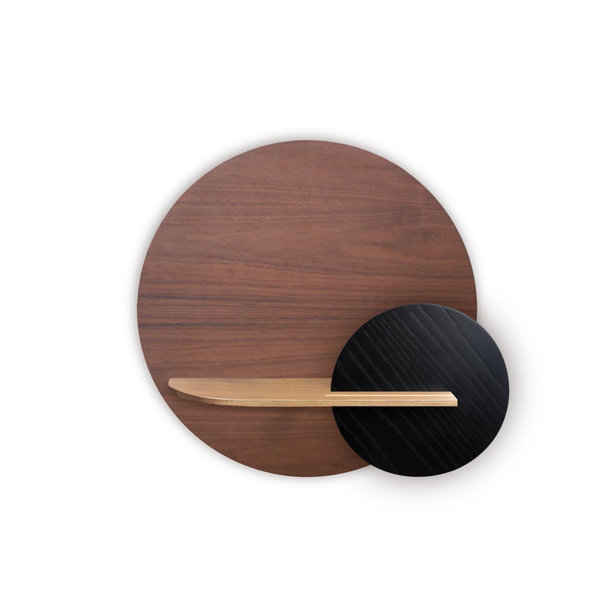 Étagère murale Alba DUO · Cercle en noyer