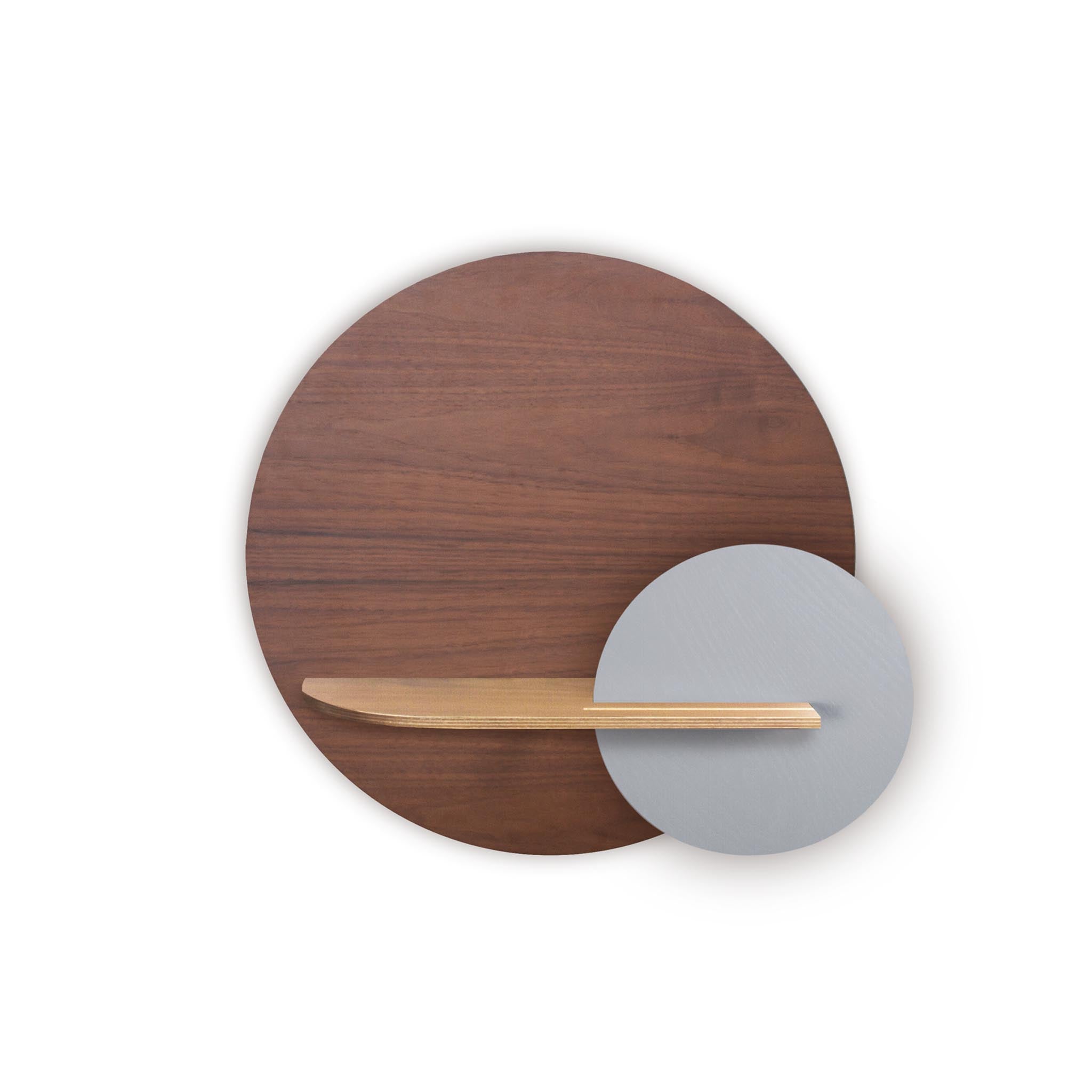 Étagère murale Alba DUO · Cercle en noyer