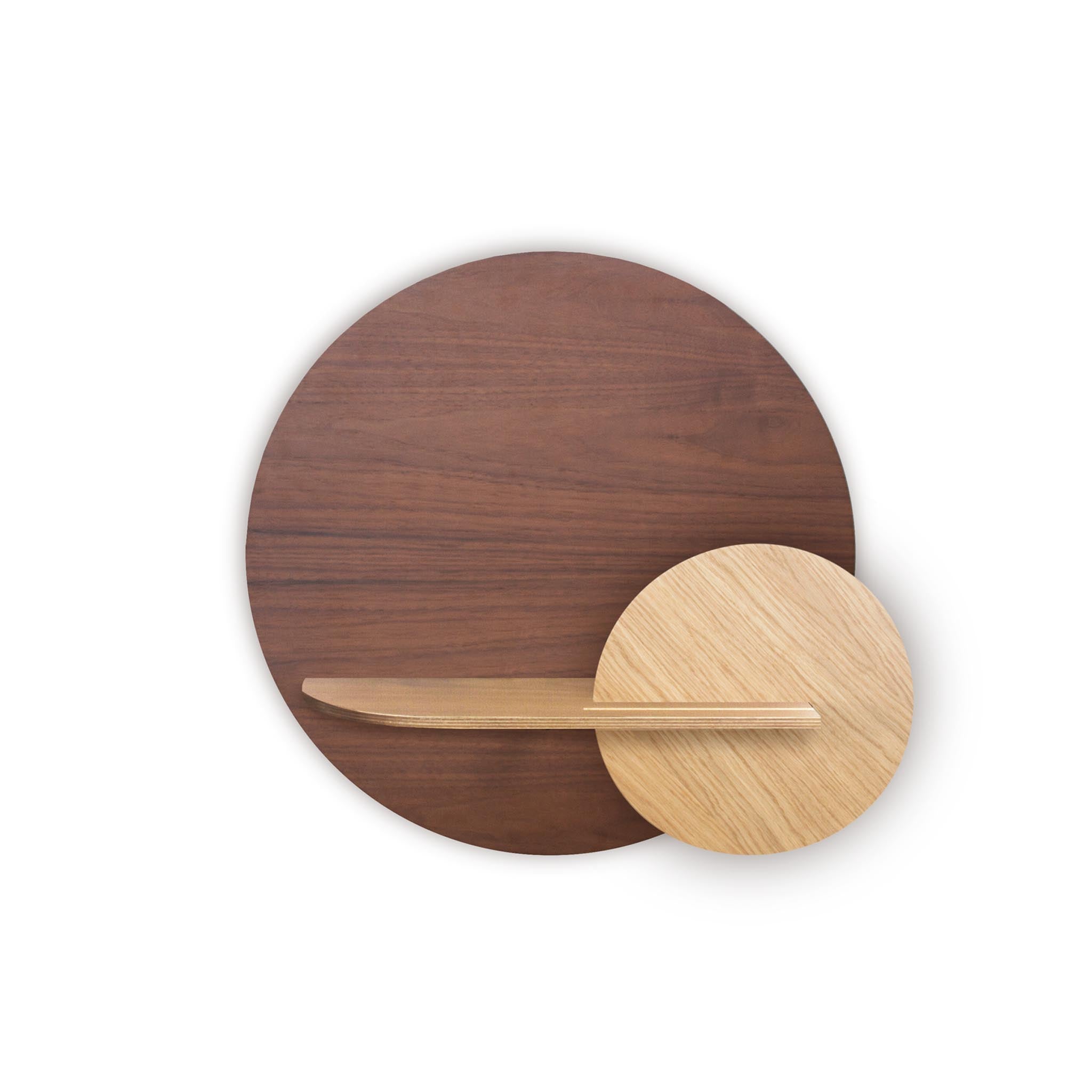 Étagère murale Alba DUO · Cercle en noyer