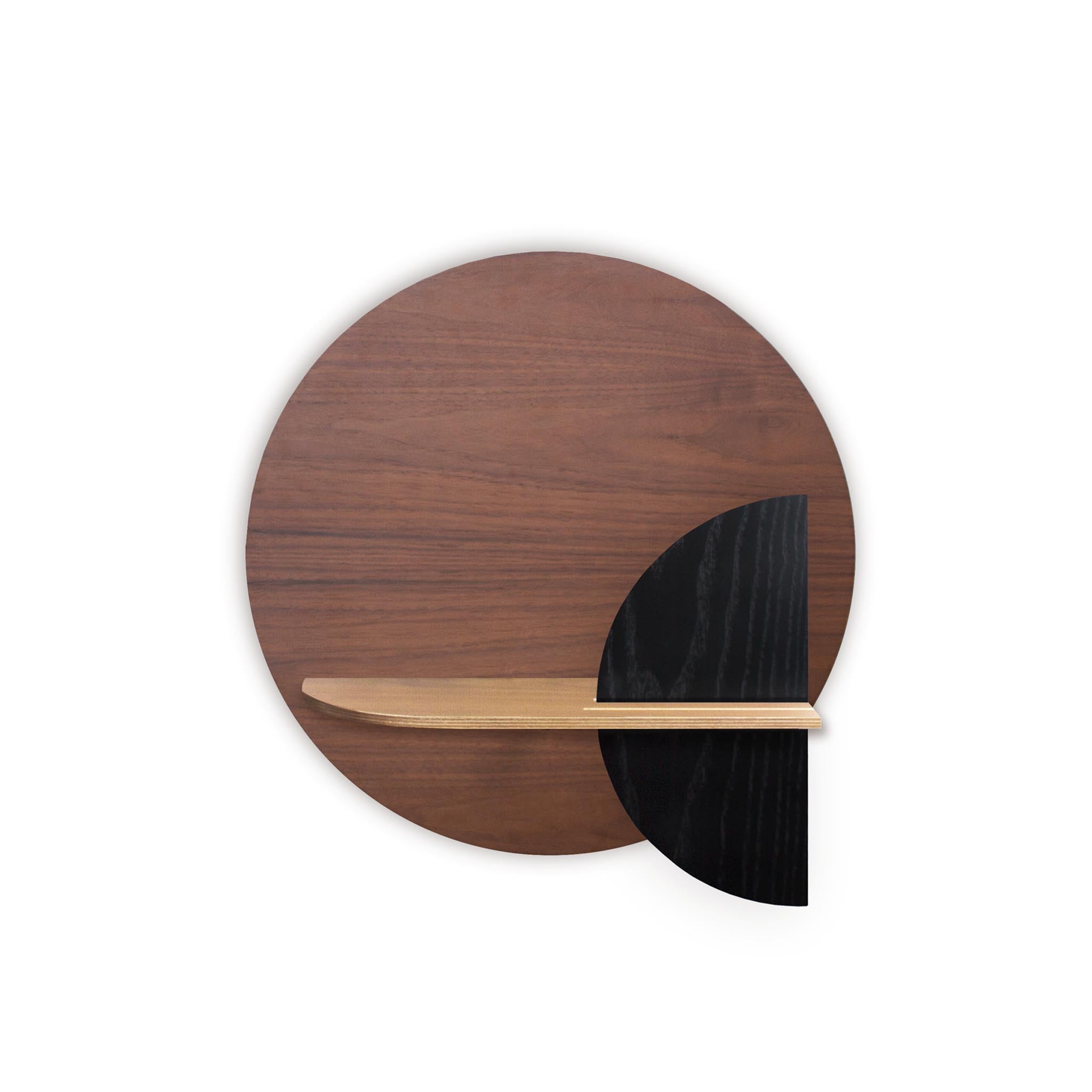 Étagère murale Alba DUO · Cercle en noyer