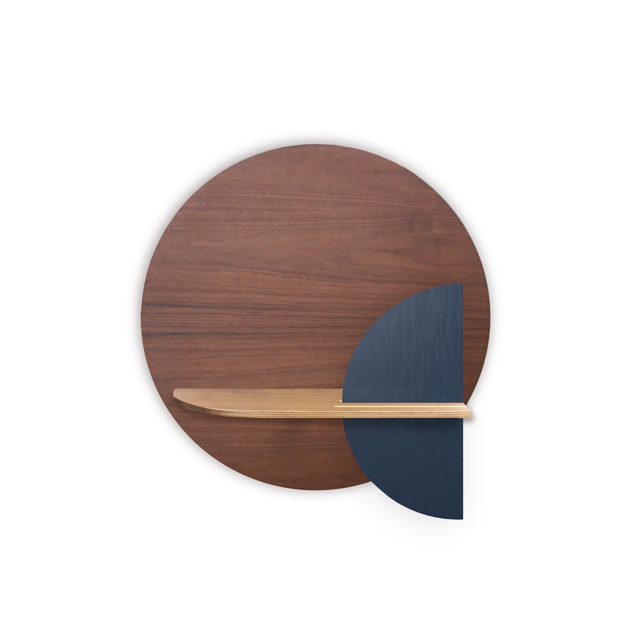 Étagère murale Alba DUO · Cercle en noyer