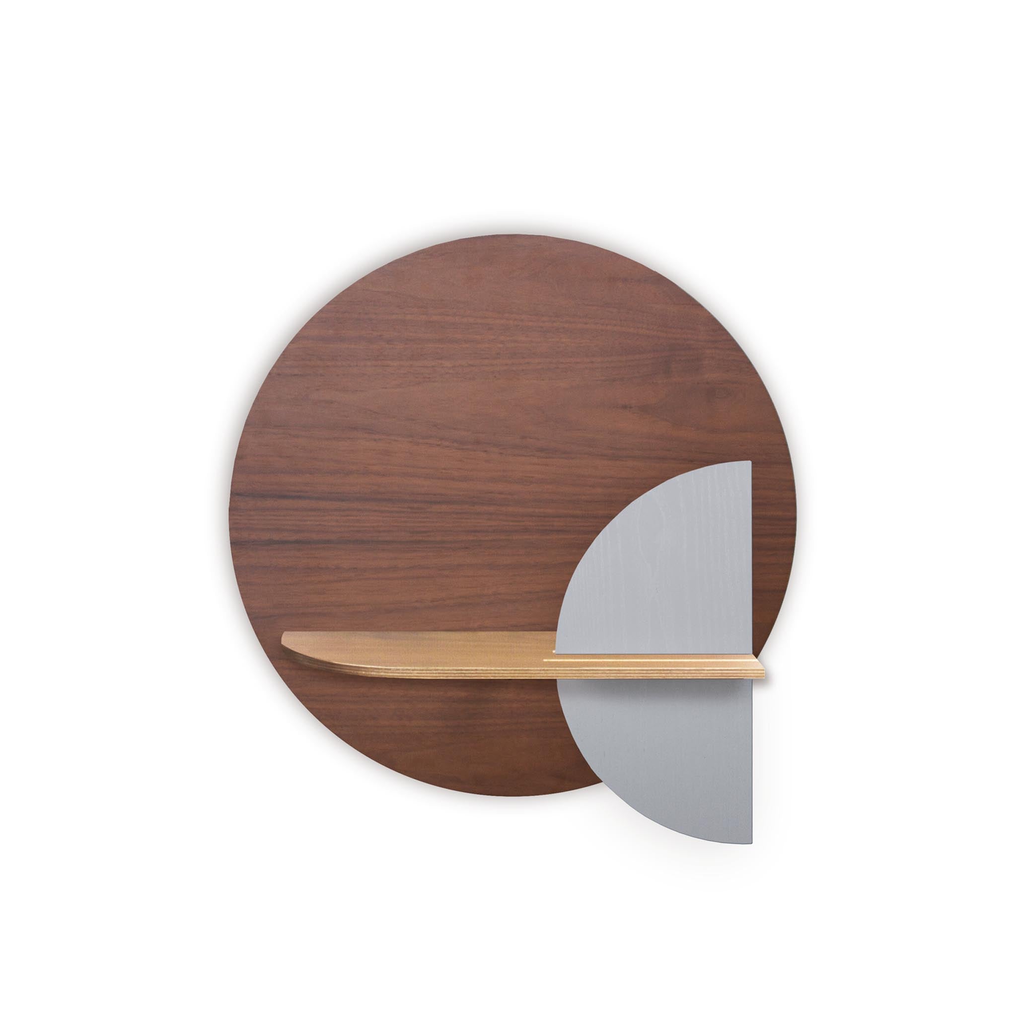Étagère murale Alba DUO · Cercle en noyer