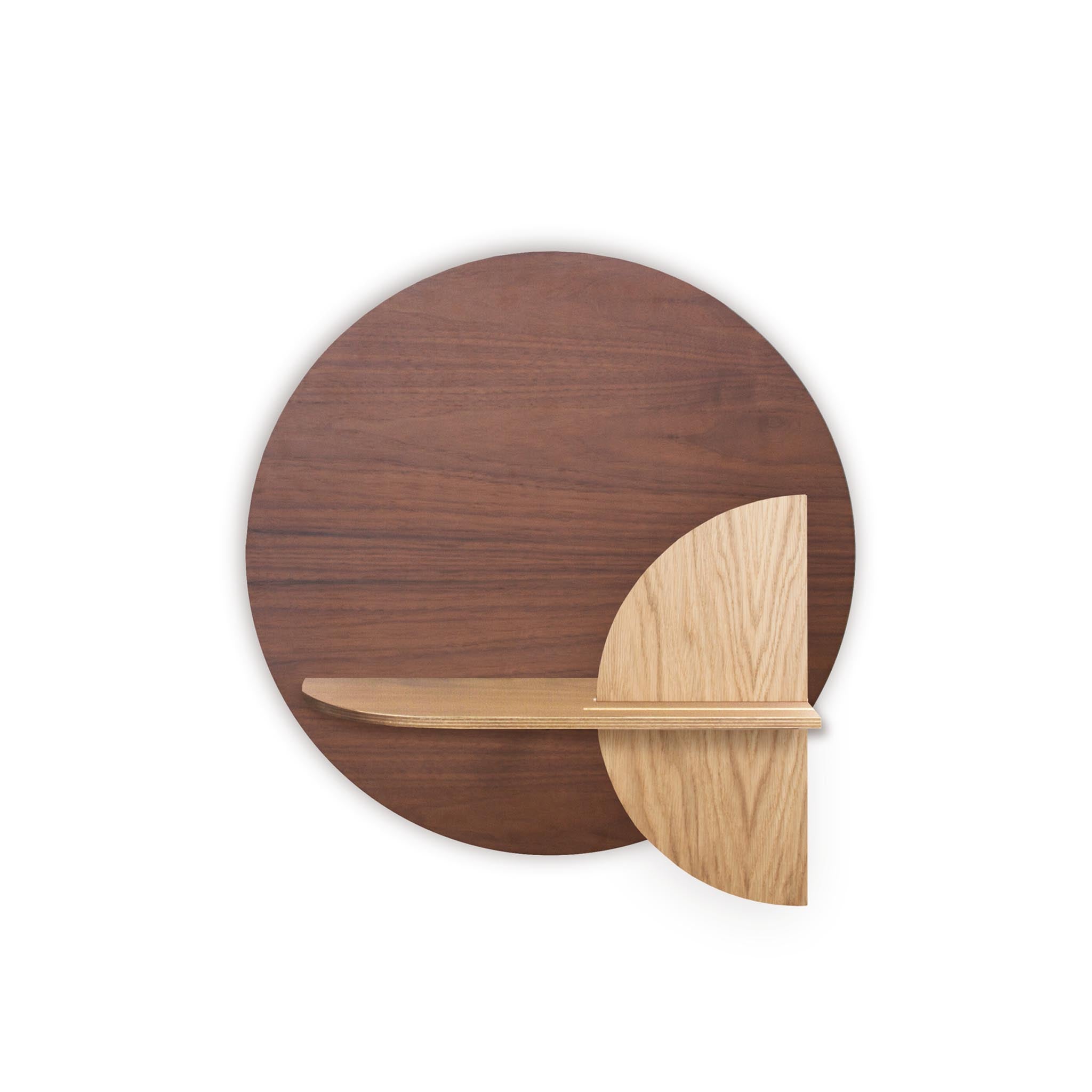 Étagère murale Alba DUO · Cercle en noyer