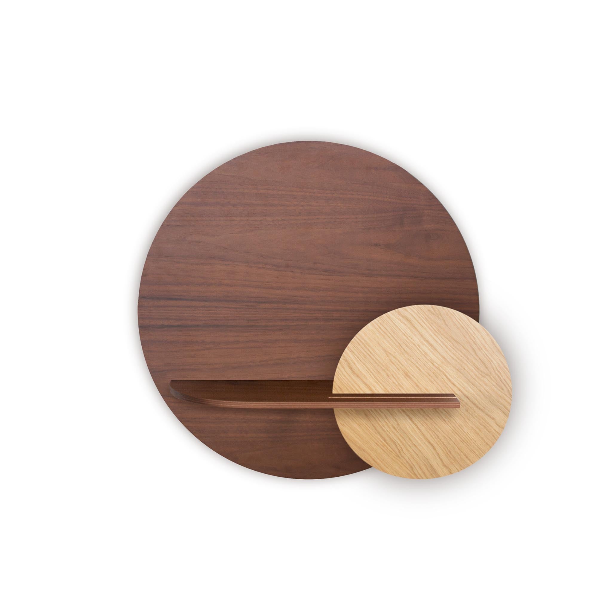 Étagère murale Alba DUO · Cercle en noyer