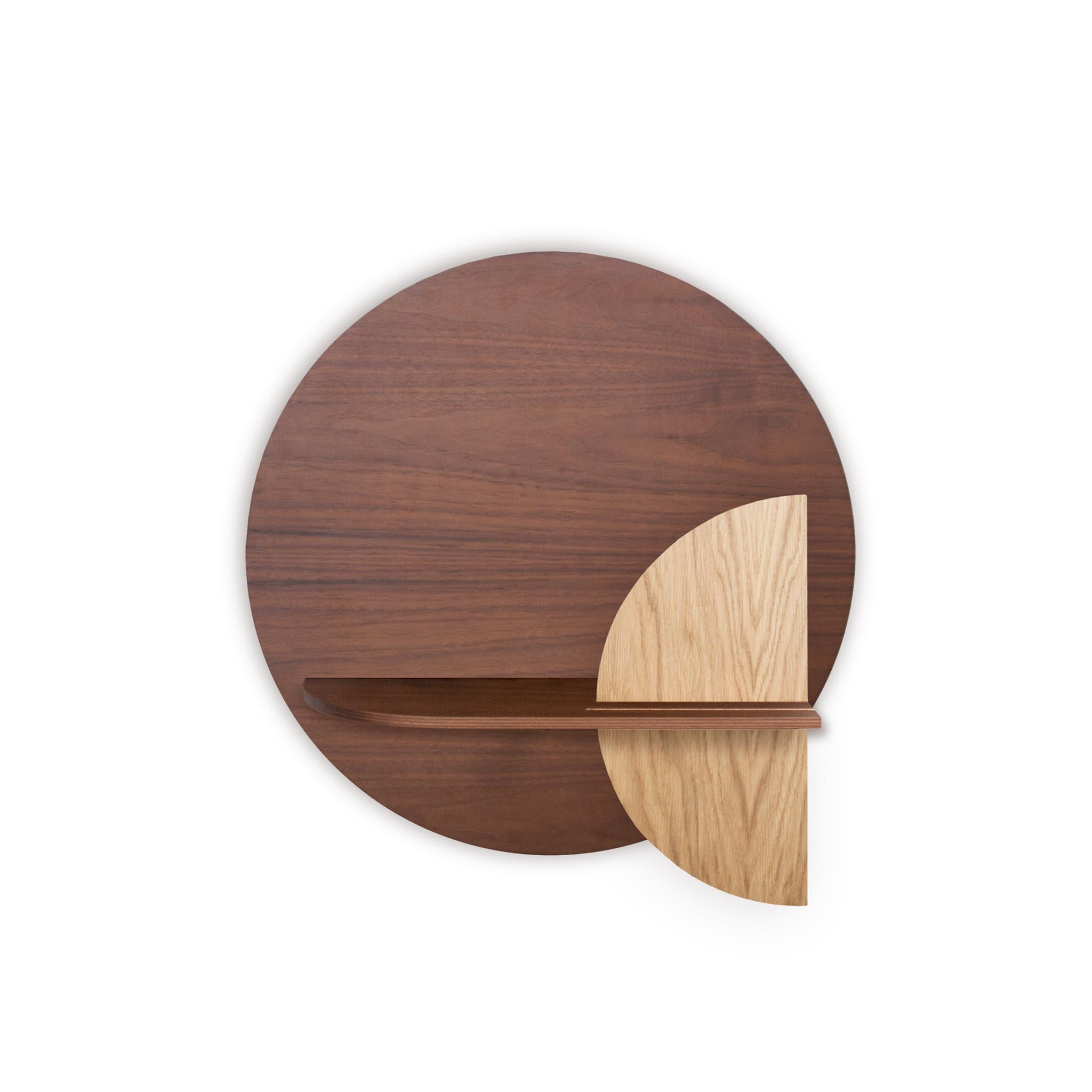 Étagère murale Alba DUO · Cercle en noyer