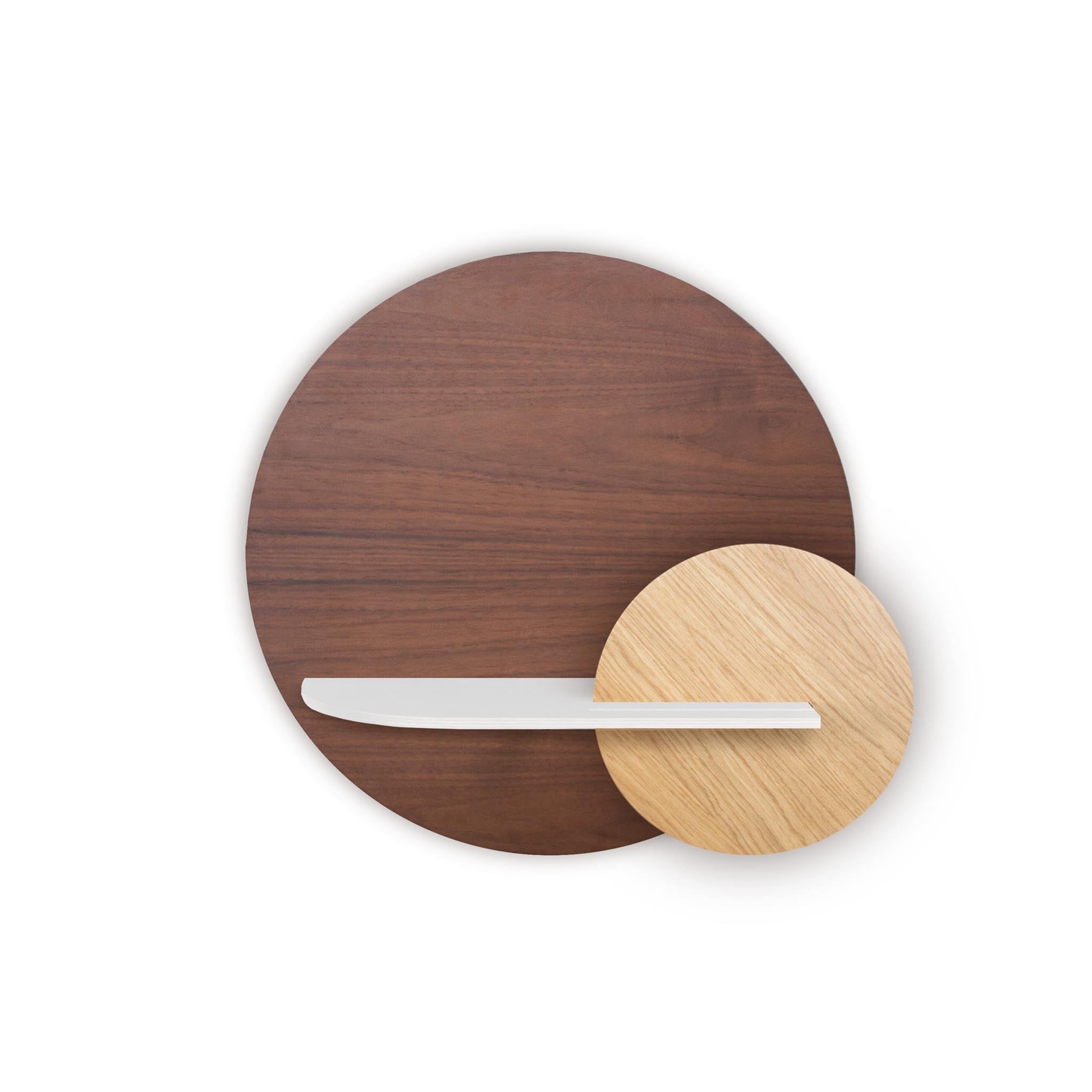 Étagère murale Alba DUO · Cercle en noyer