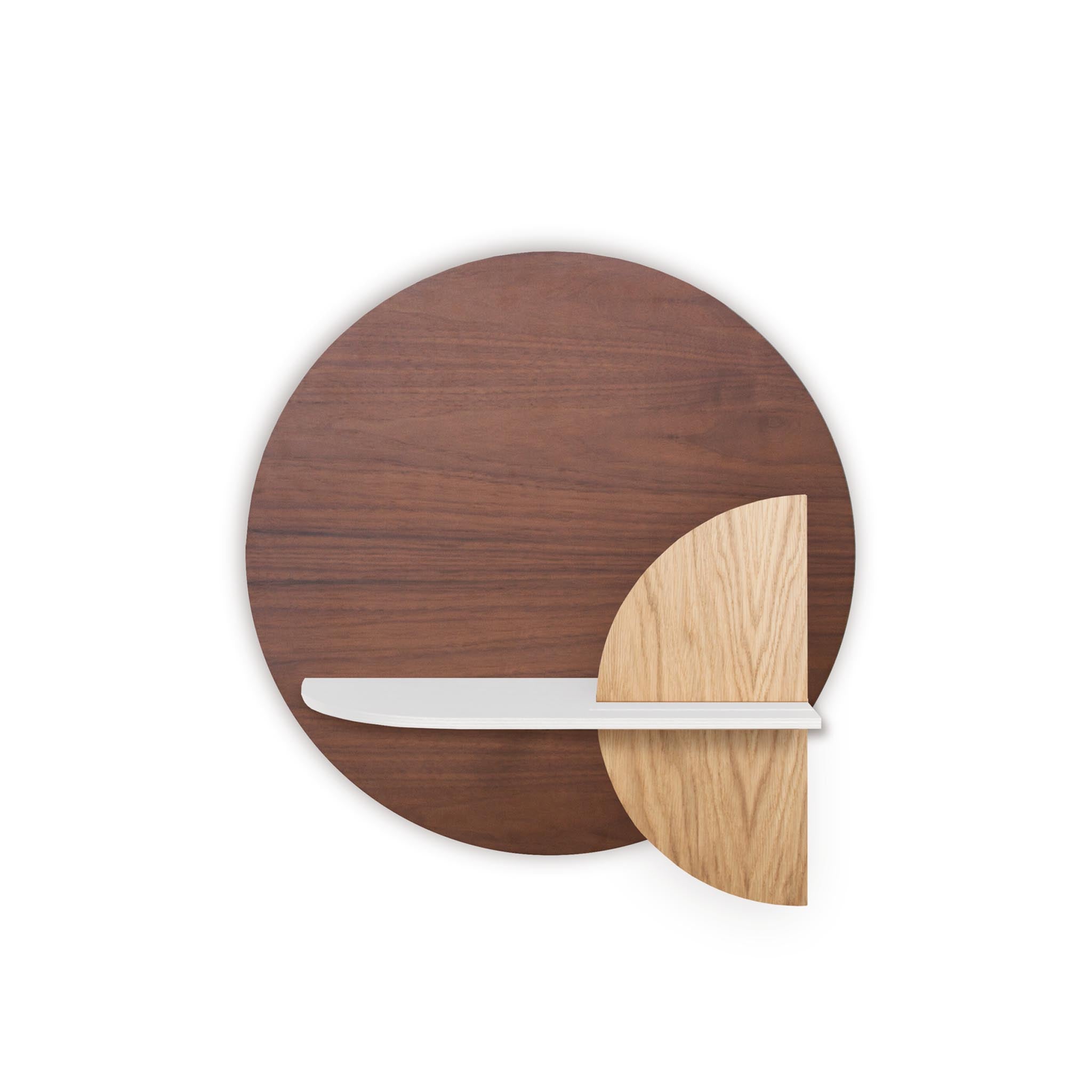 Étagère murale Alba DUO · Cercle en noyer
