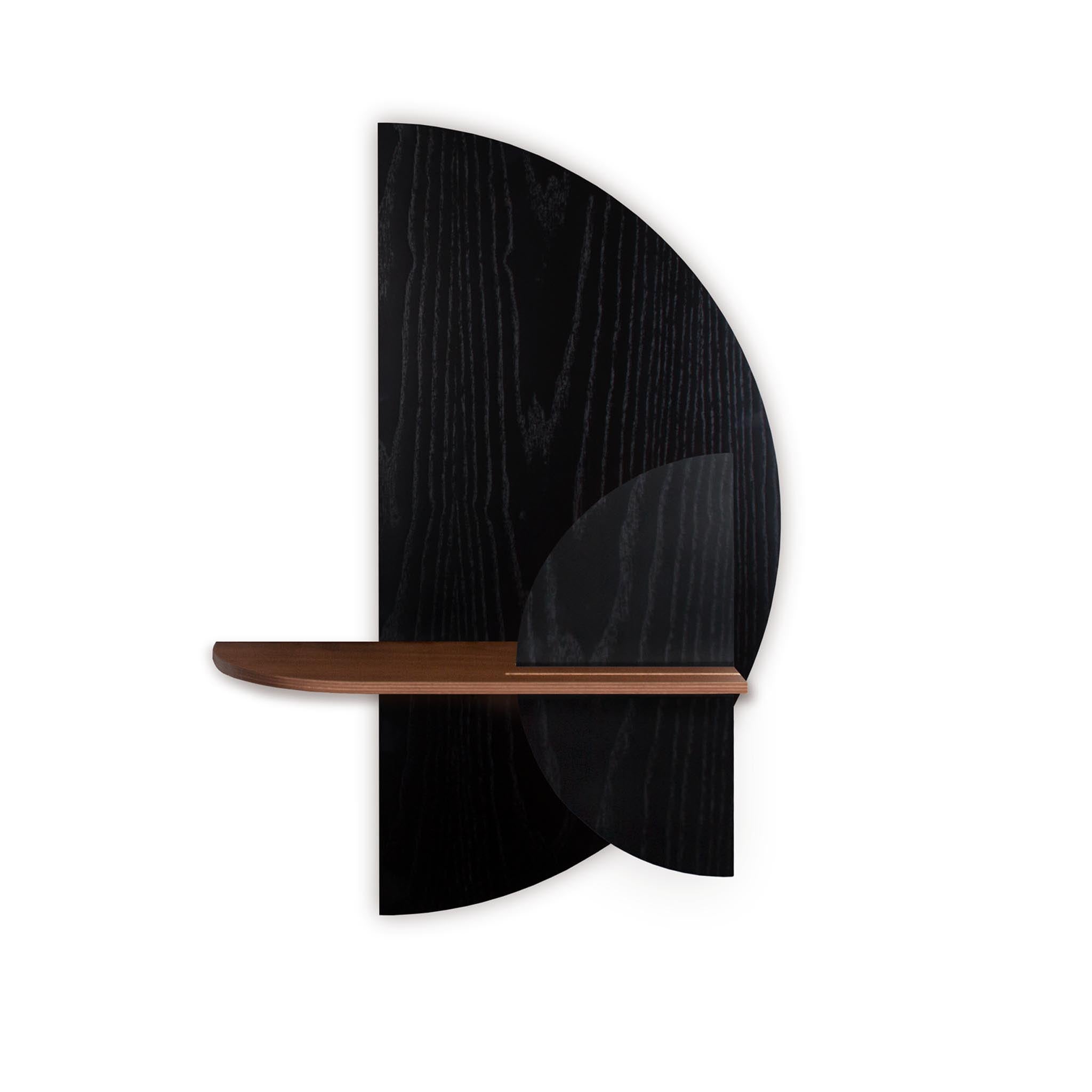 Alba wandplank - Zwart halve cirkel