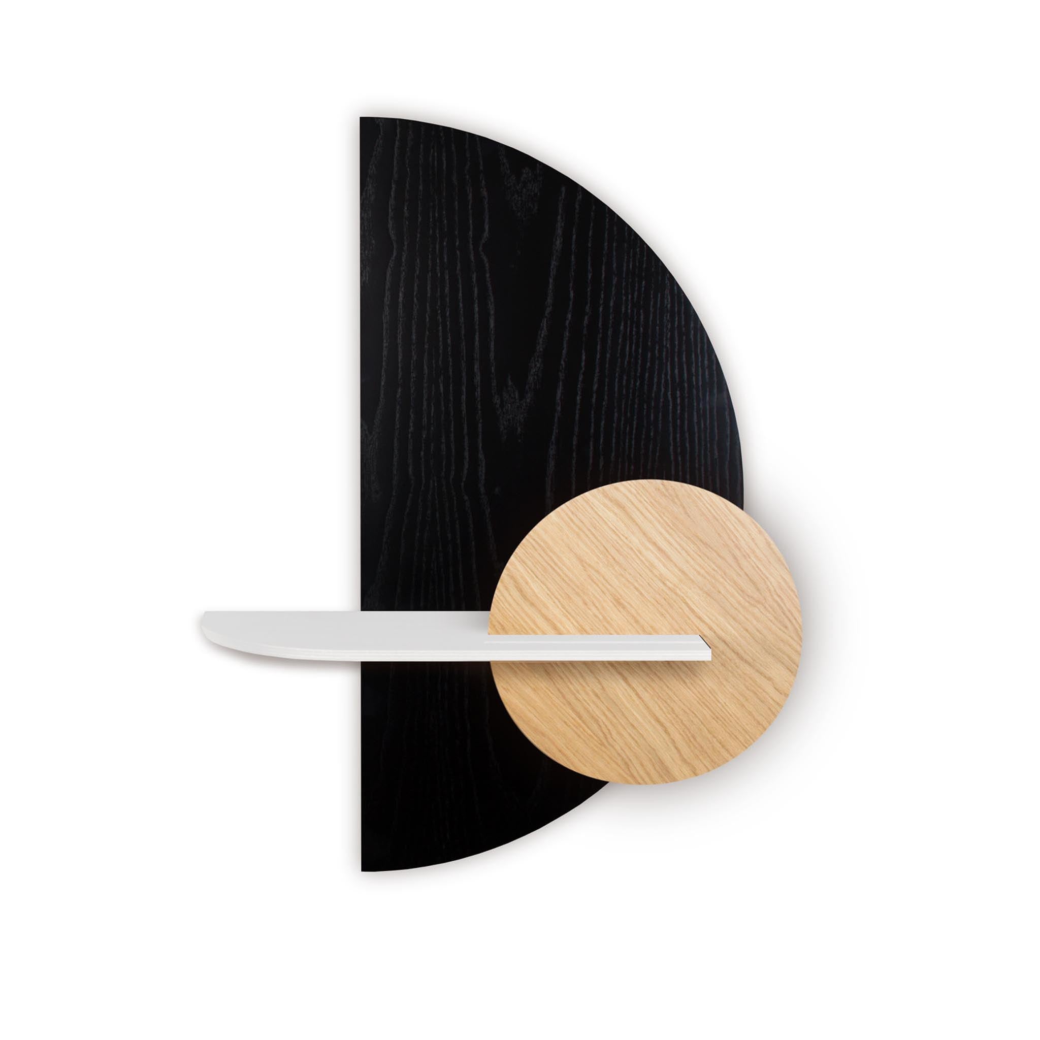 Alba wandplank - Zwart halve cirkel